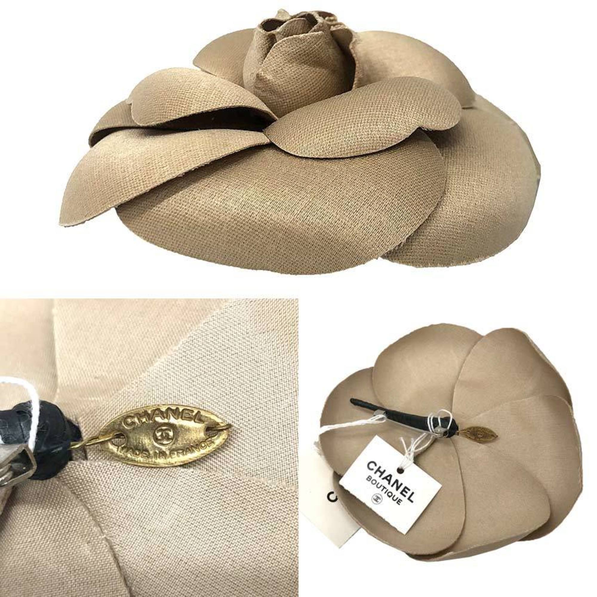 Camellia Corsage Brooch Champagne Beige
