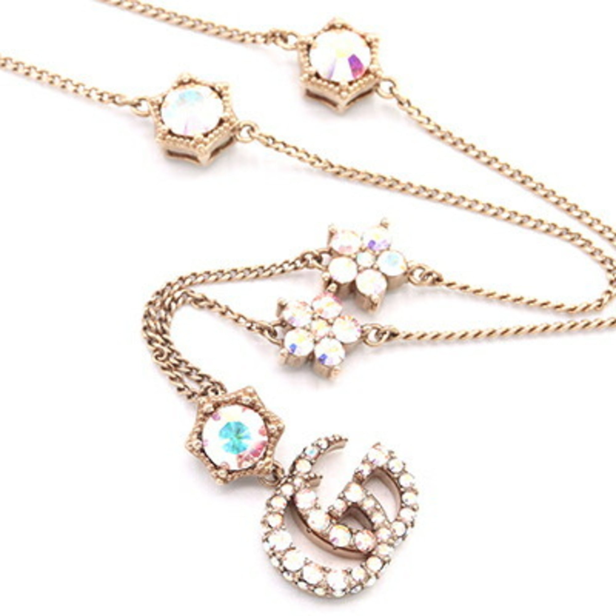 Double G Pendant Necklace Gold Metal