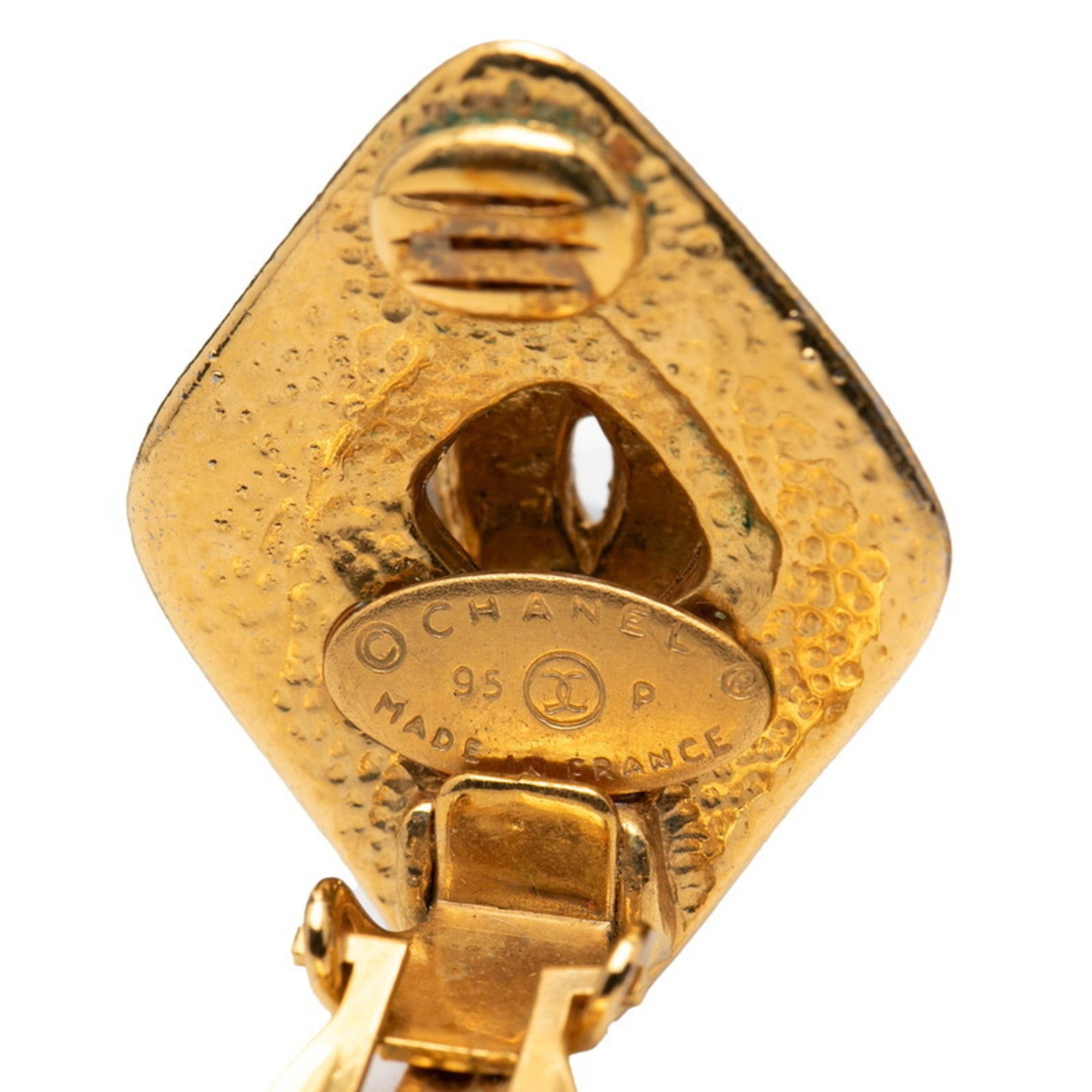 CC Logo Clip-On Earrings Metal Gold-Tone Metal