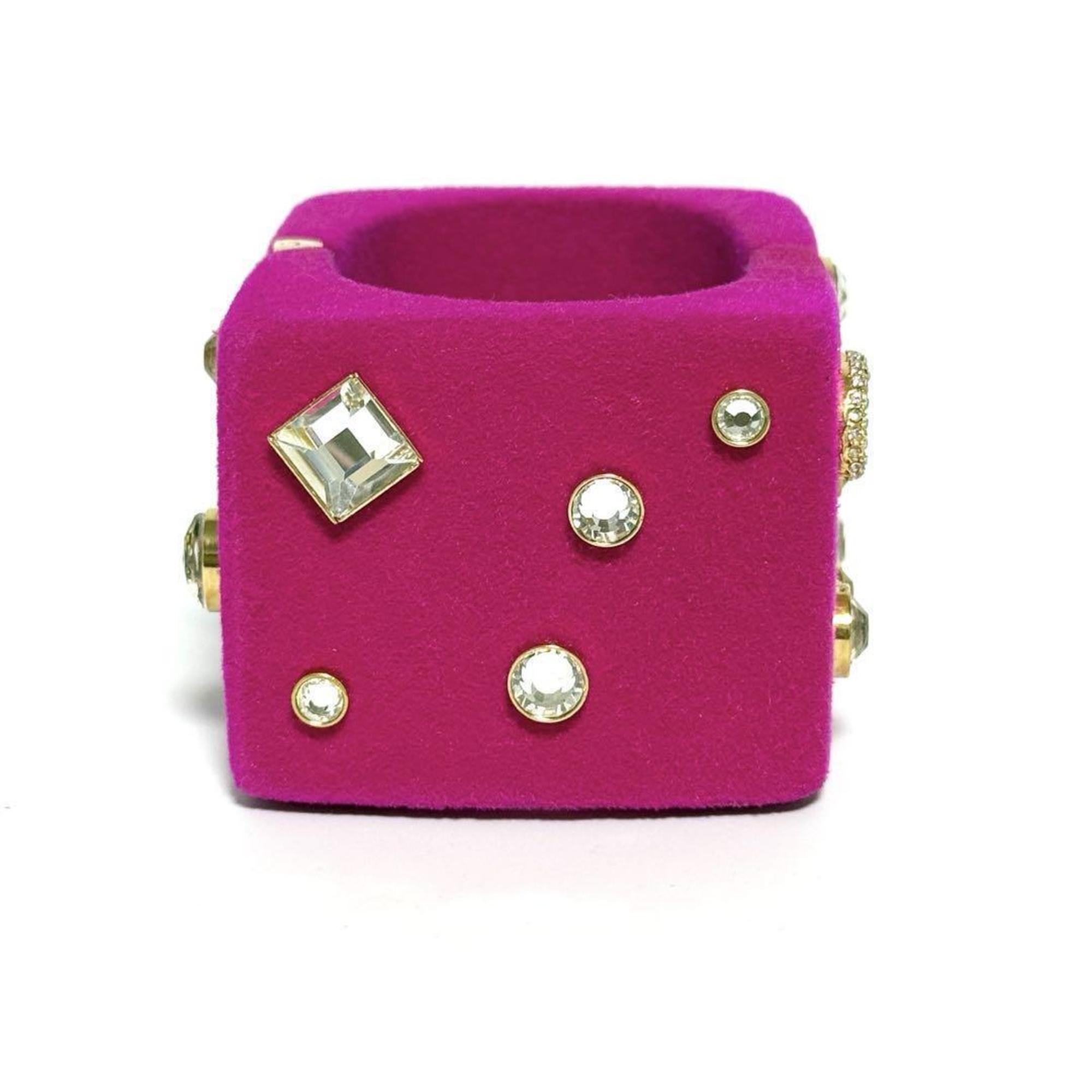 Bejeweled Bangle Metal and Rhinestone Bracelet