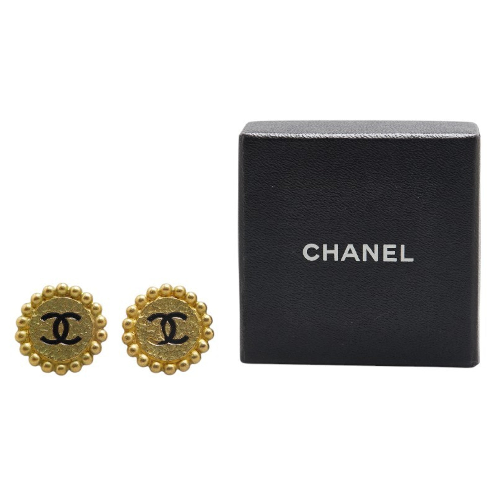 CC Logo Clip-On Earrings Metal Gold-Tone Metal