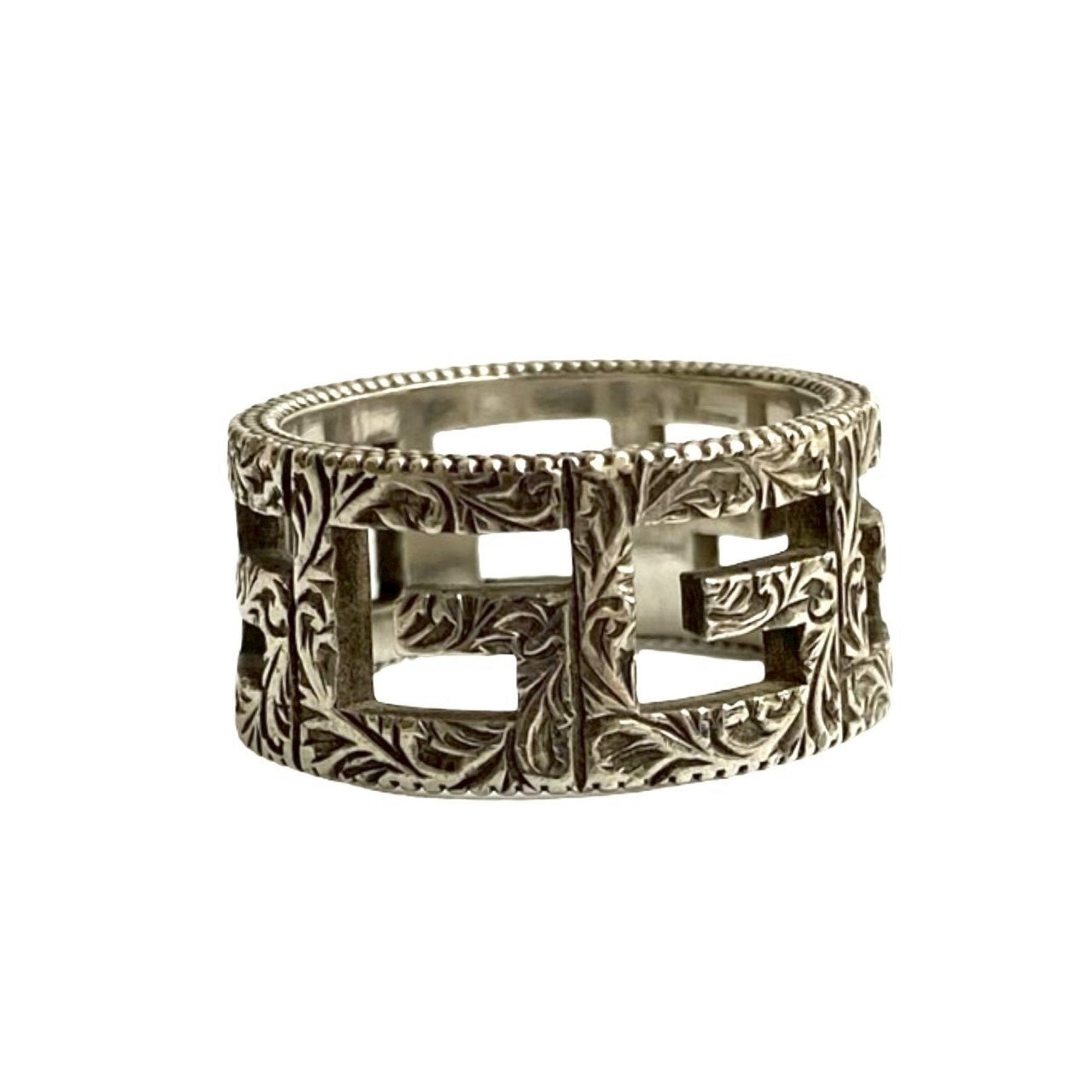 Square G Arabesque Ring Sterling Silver