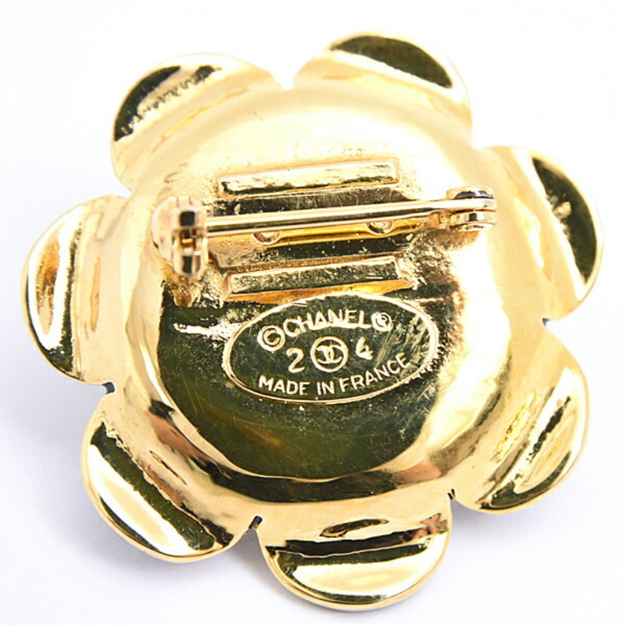 CC Logo Flower Brooch Metal