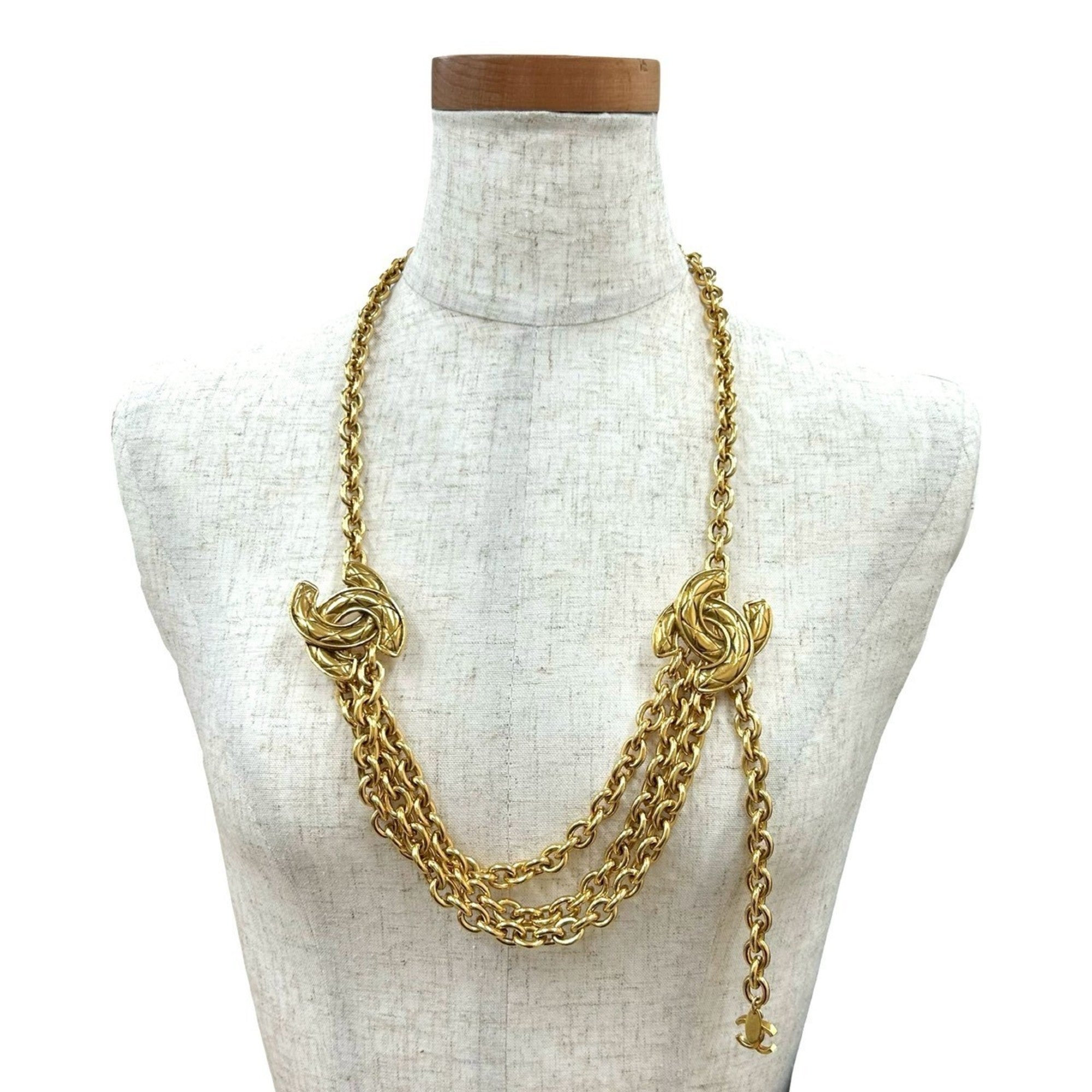 CC Logo Chain Pendant Necklace Metal
