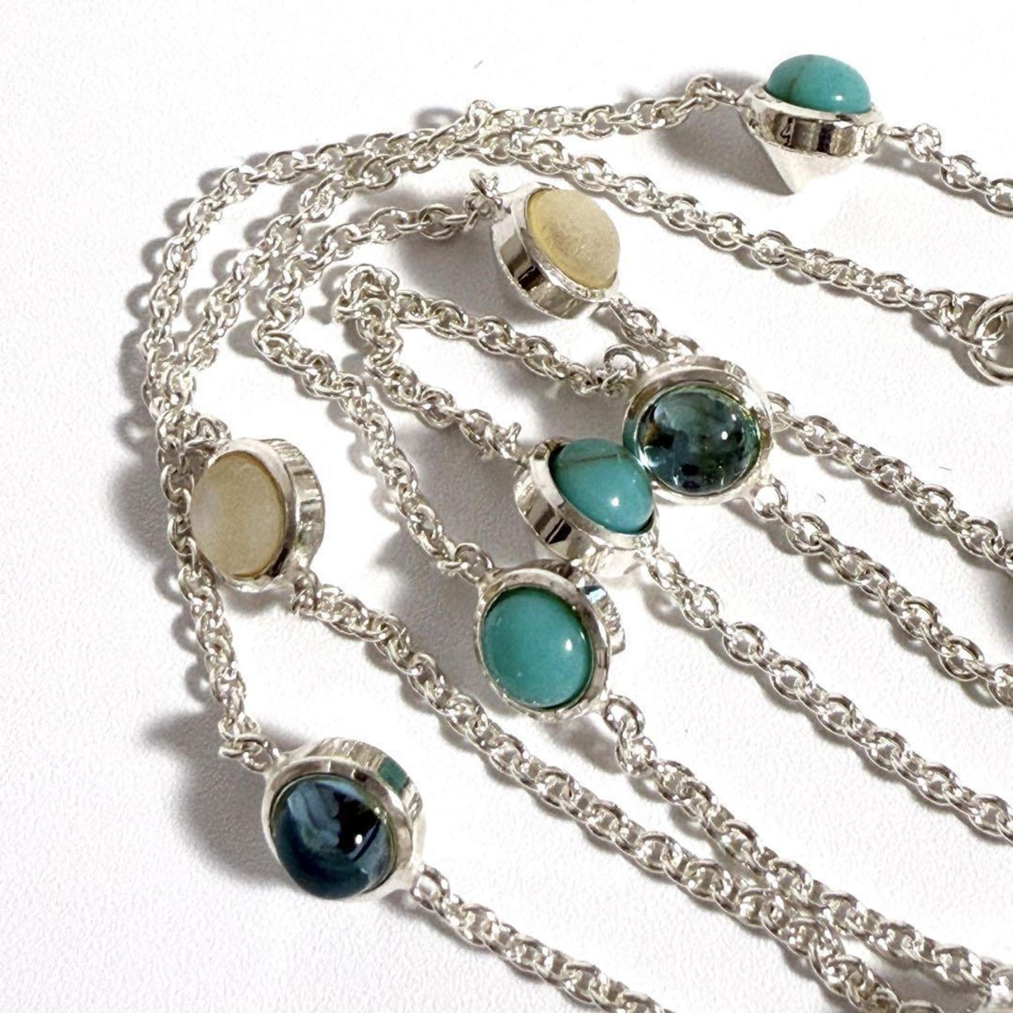 Double G Pendant Necklace Resin and Sterling Silver with Mother of Pearl