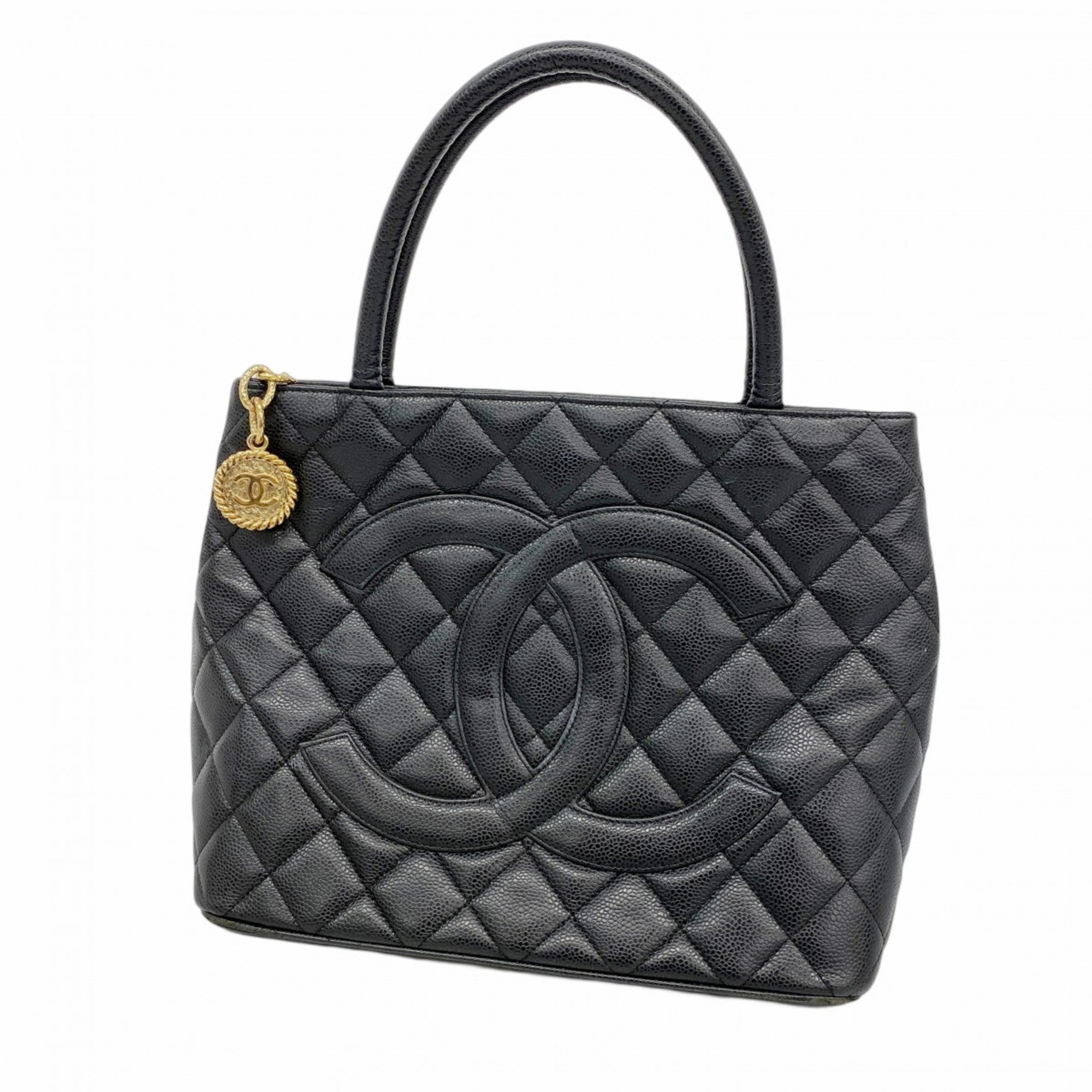 Medallion Tote Quilted Caviar