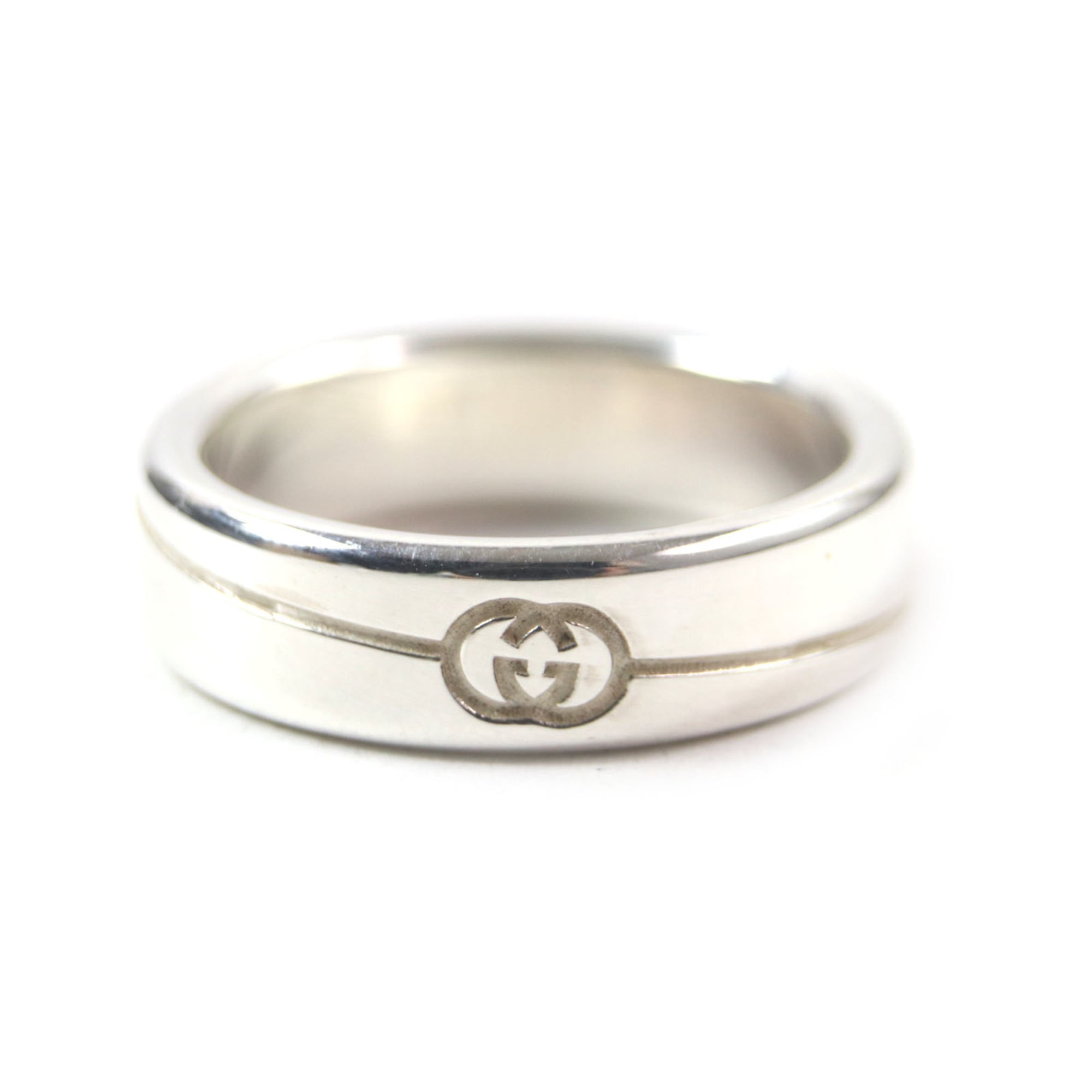 Diagonal Interlocking G Ring Sterling Silver