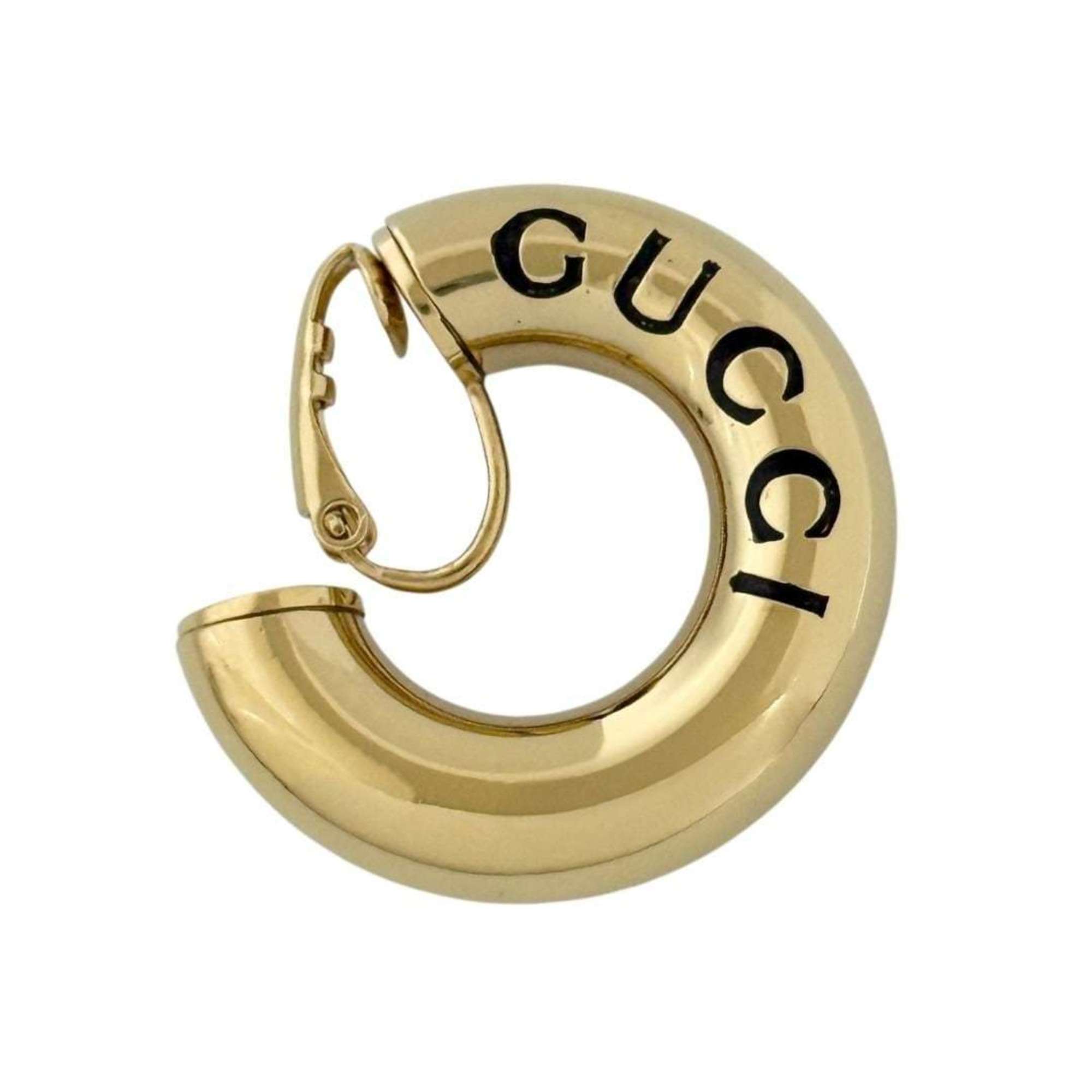 Single Clip-On Earring Hoop Clip-On Gold-Tone Metal