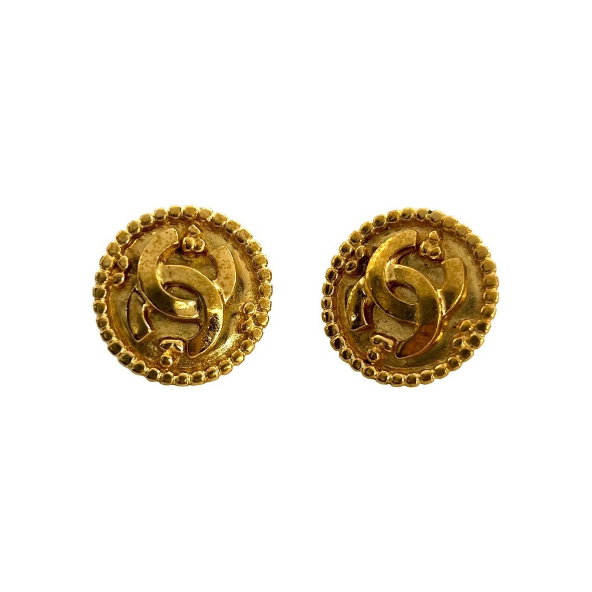 CC Logo Clip-On Earrings Metal Gold-Tone Metal