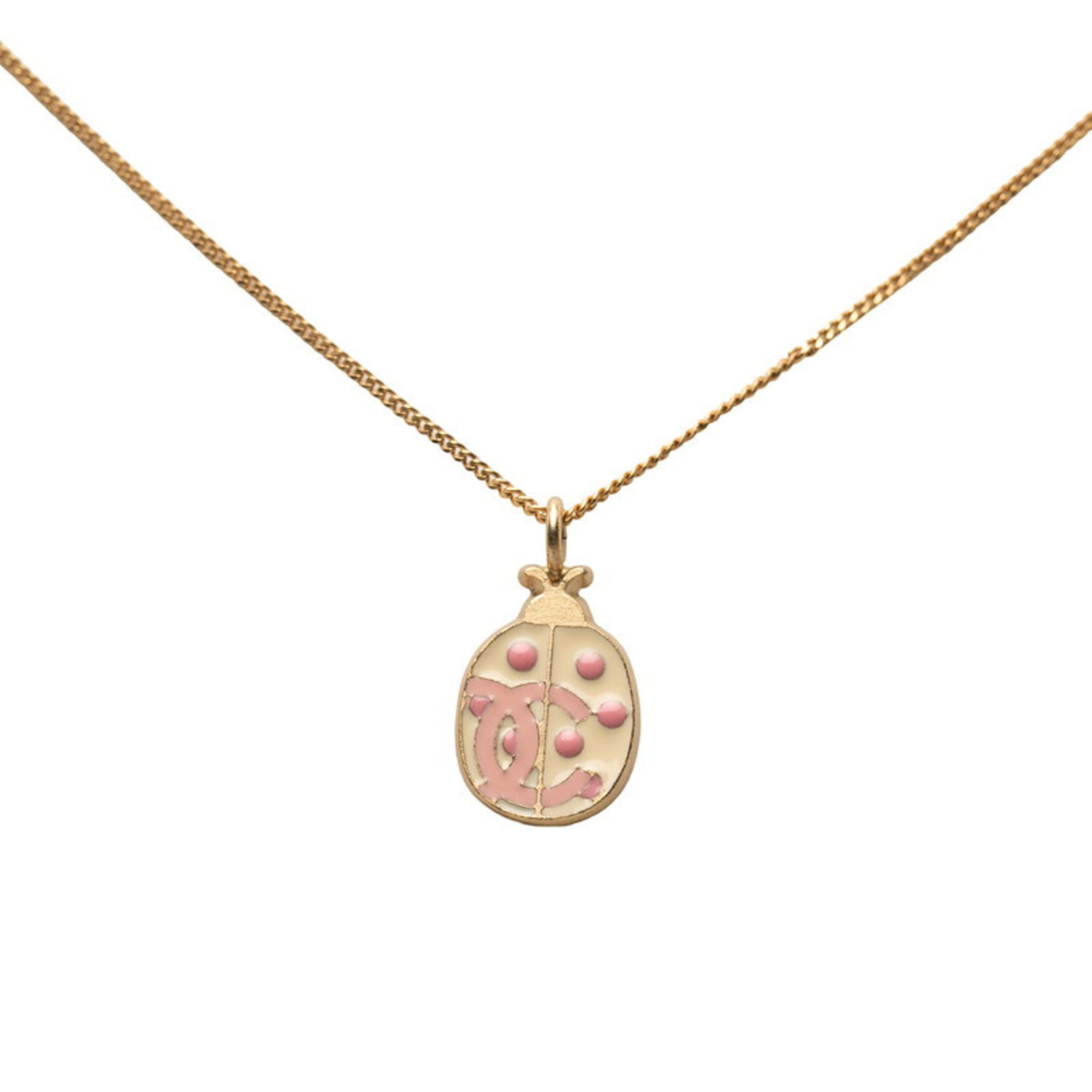 CC Logo Ladybug Pendant Necklace Metal