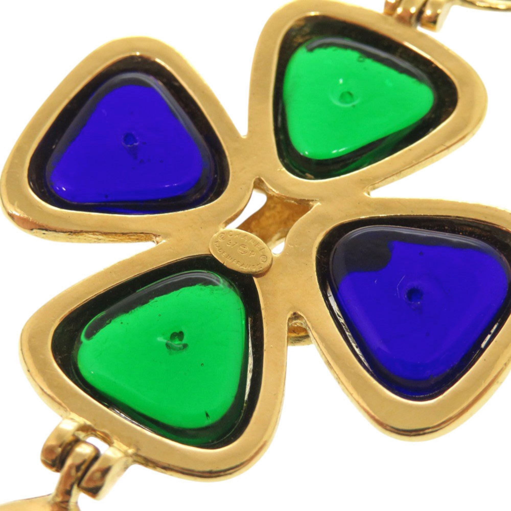 CC Logo Pendant Necklace Gold-Tone Metal