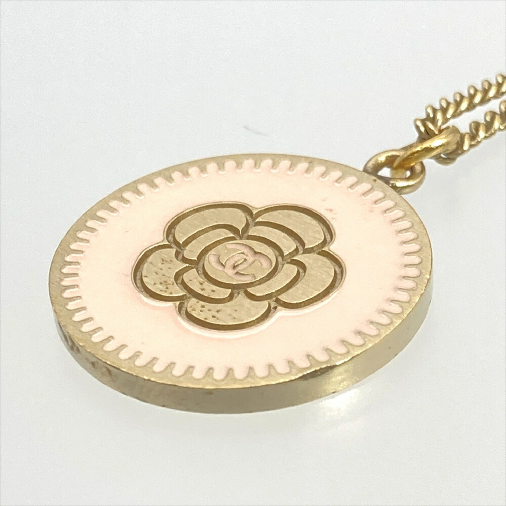 CC Logo Pendant Necklace Gold-Tone Metal