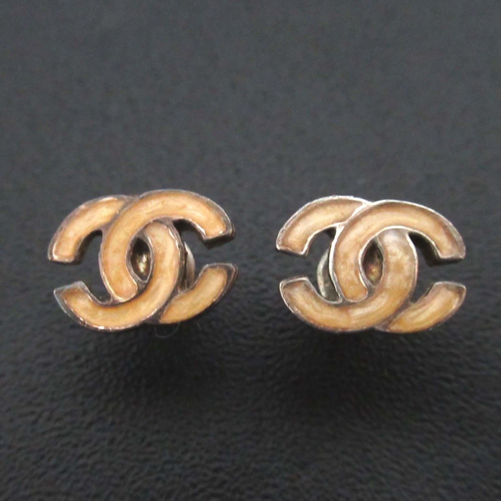 CC Logo Stud Earrings Sterling Silver Silver-Tone Metal