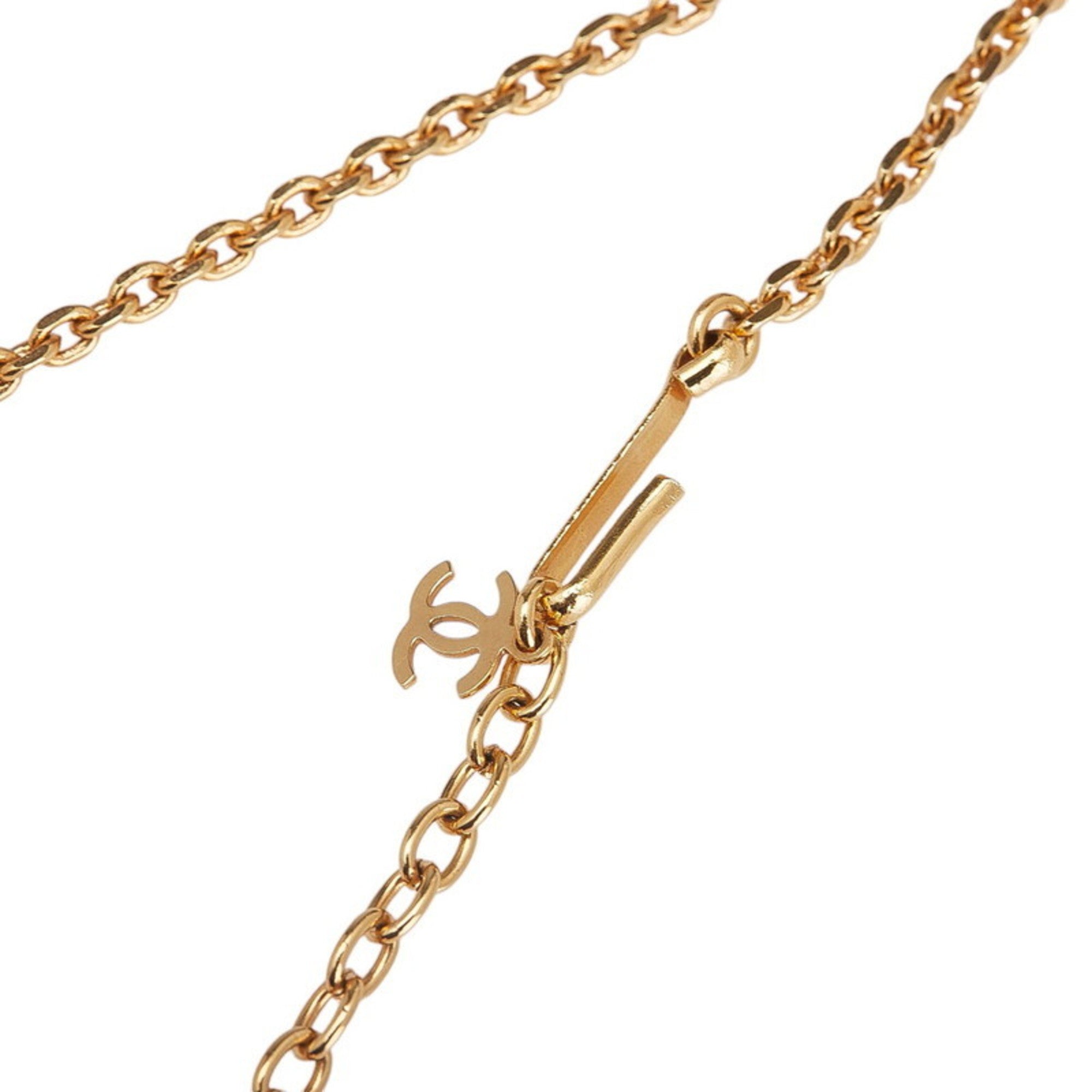 CC Logo Pendant Necklace Gold-Tone Metal