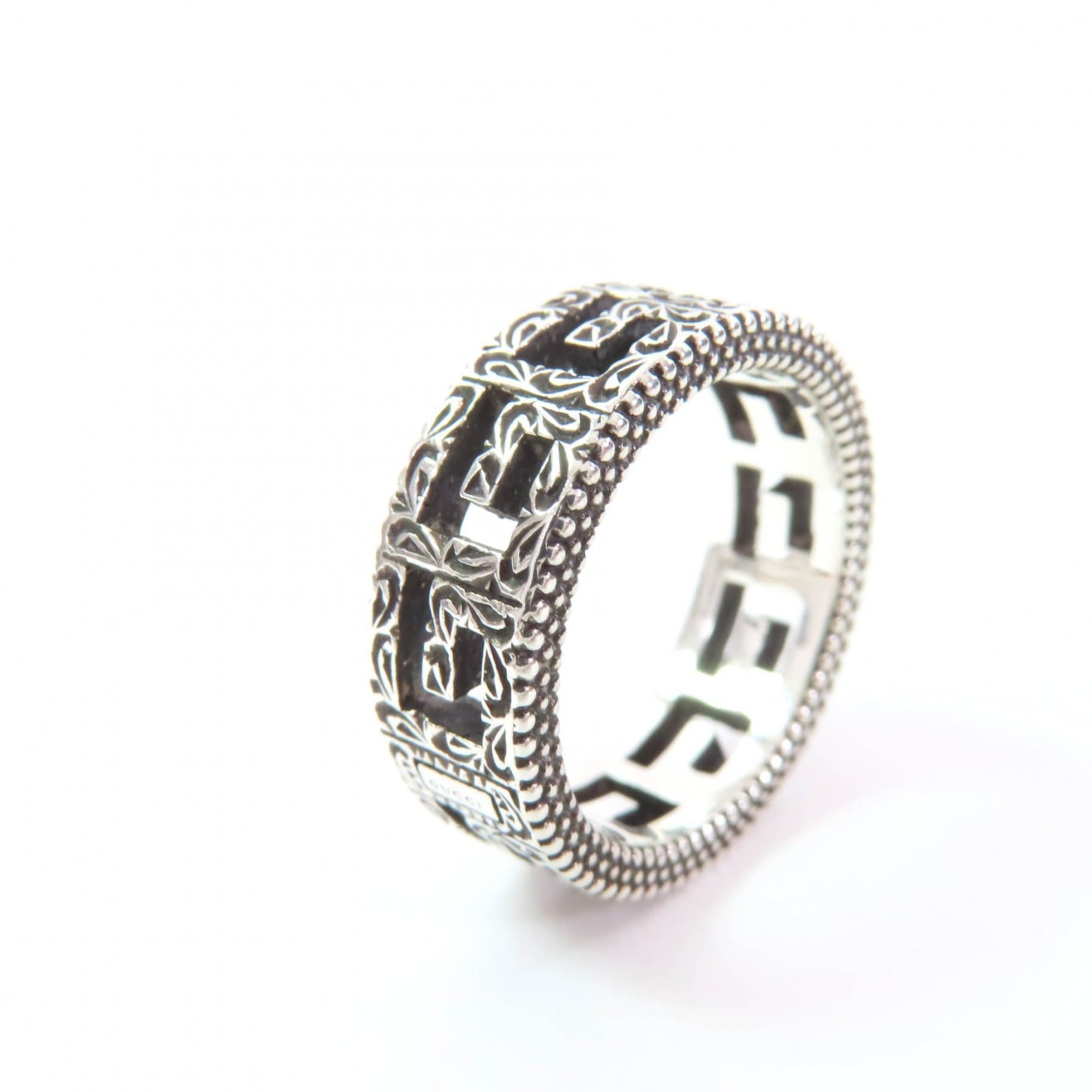 Arabesque Square G Band Ring Sterling Silver