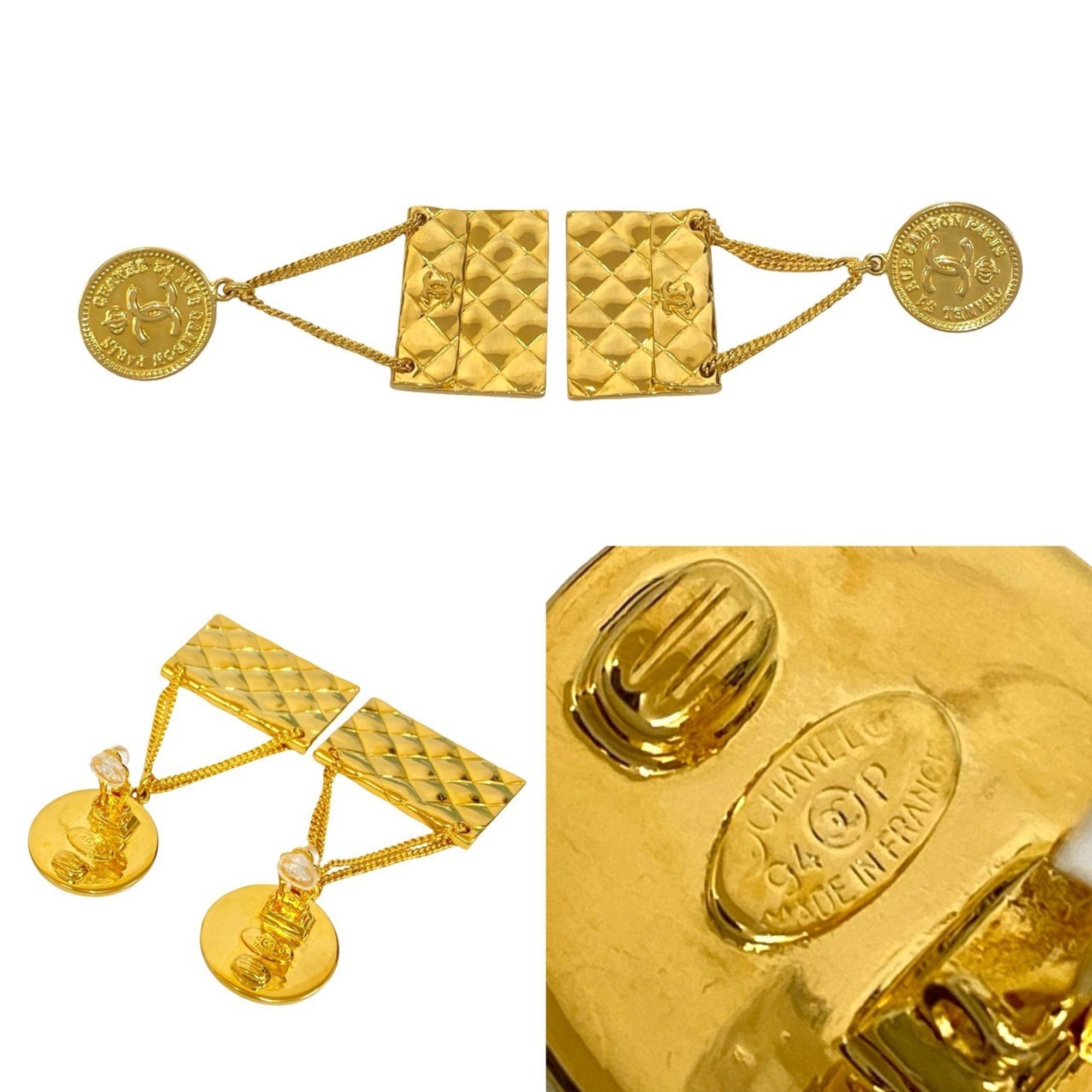 CC Logo Clip-On Earrings Metal Gold-Tone Metal