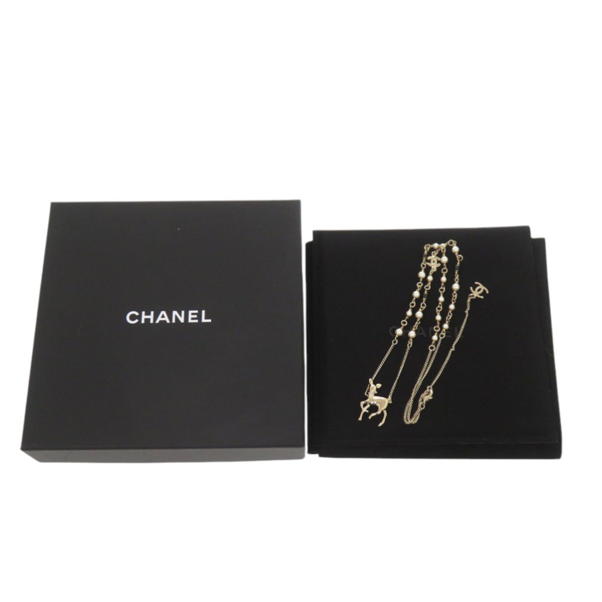 Pendant Necklace Metal and Rhinestone