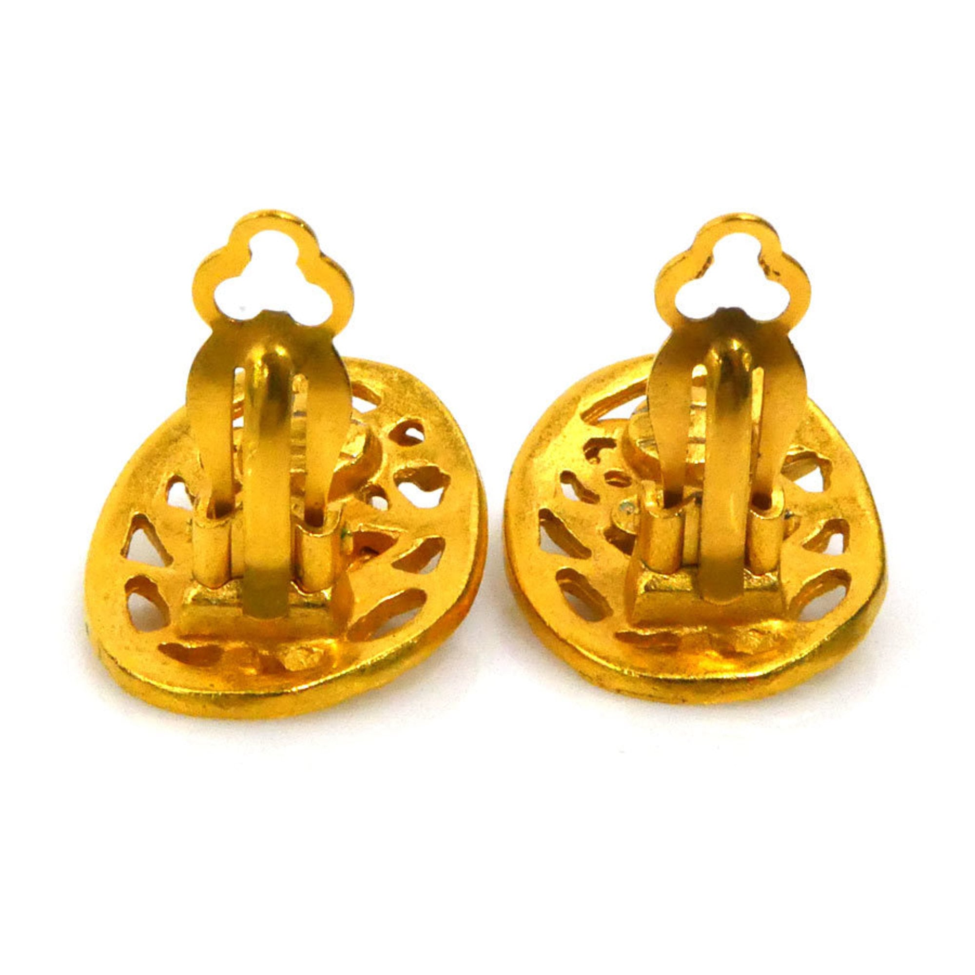 CC Logo Clip-On Earrings Gold-Tone Metal Gold-Tone Metal