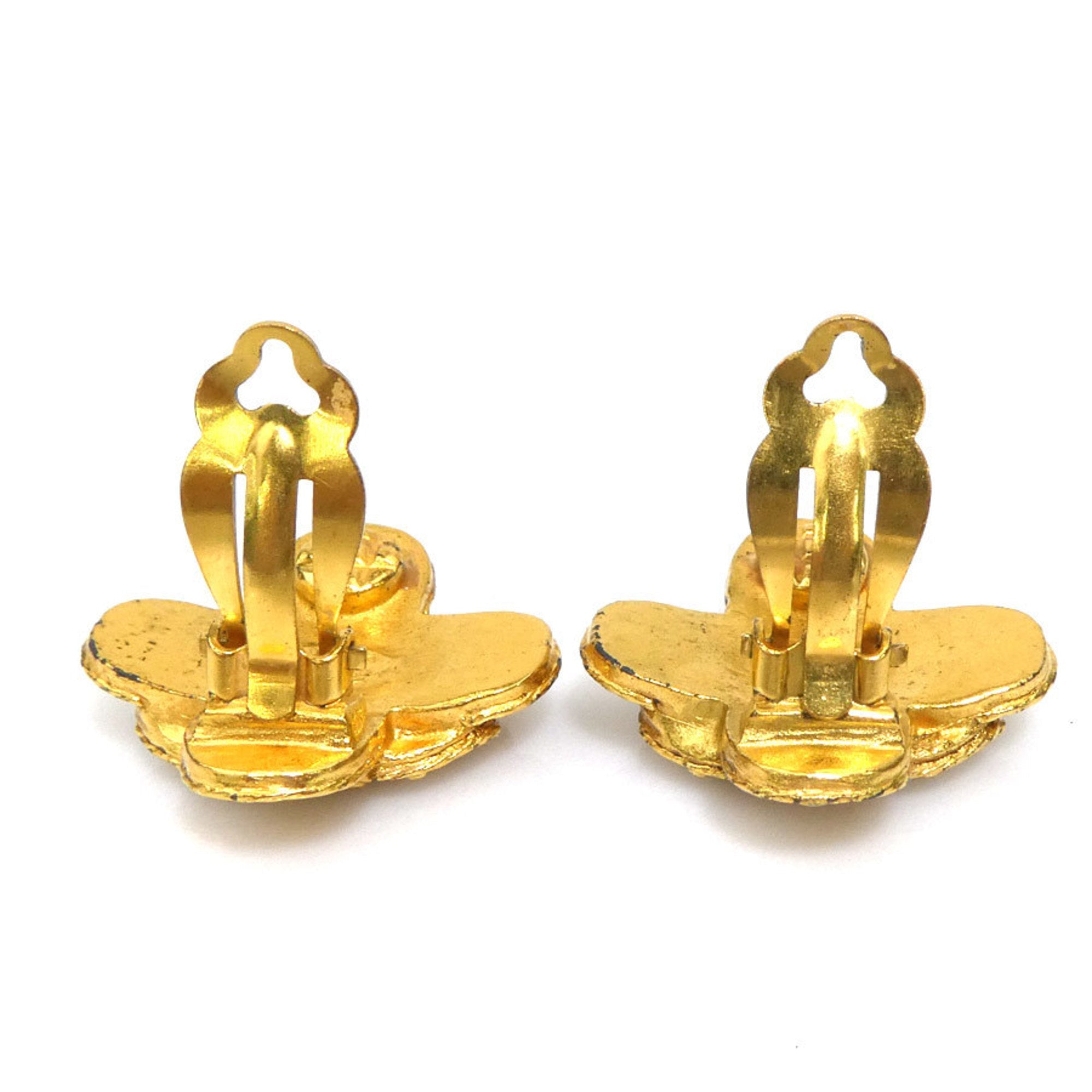 CC Logo Clip-On Earrings Gold-Tone Metal Gold-Tone Metal