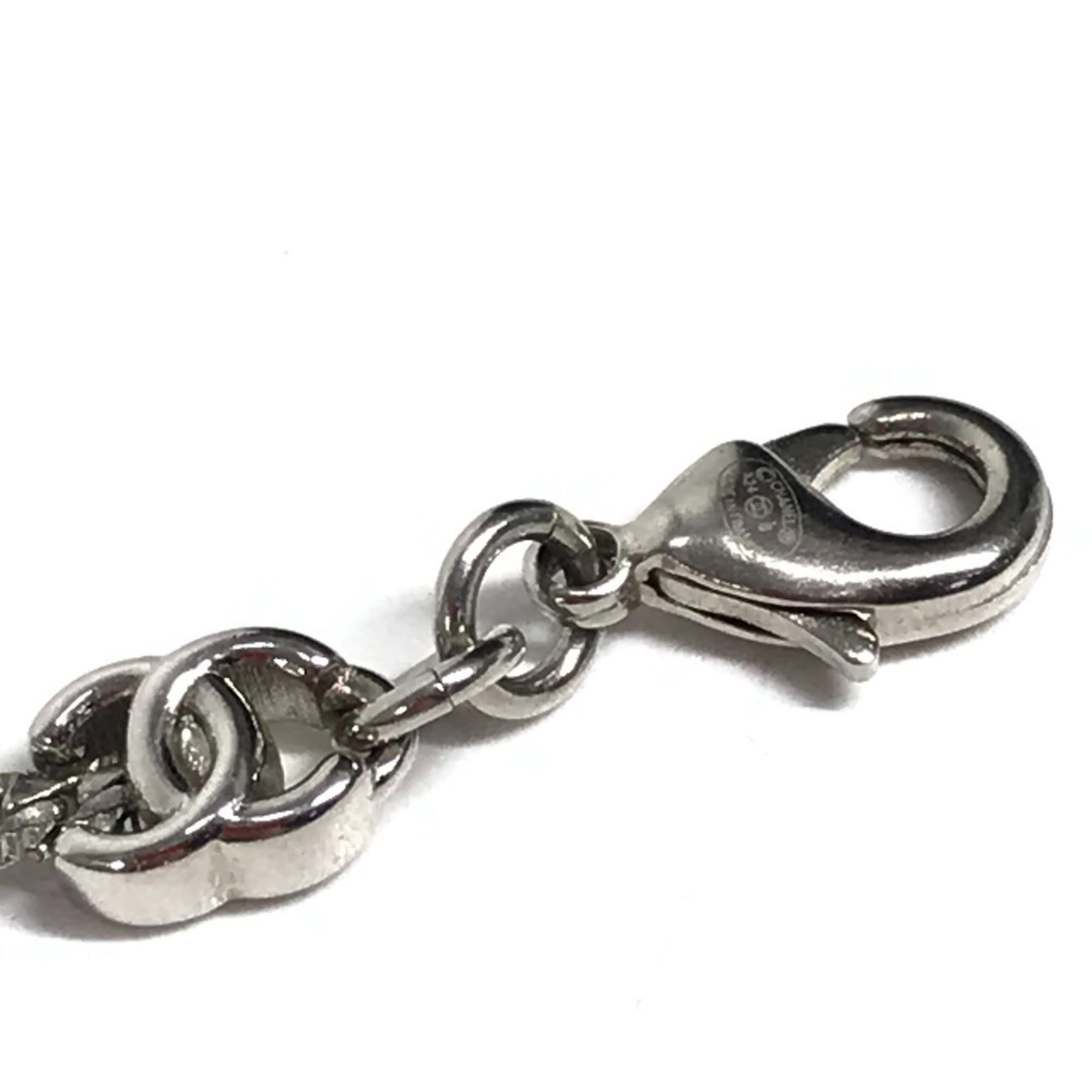 CC Logo Pendant Necklace Silver-Tone Metal