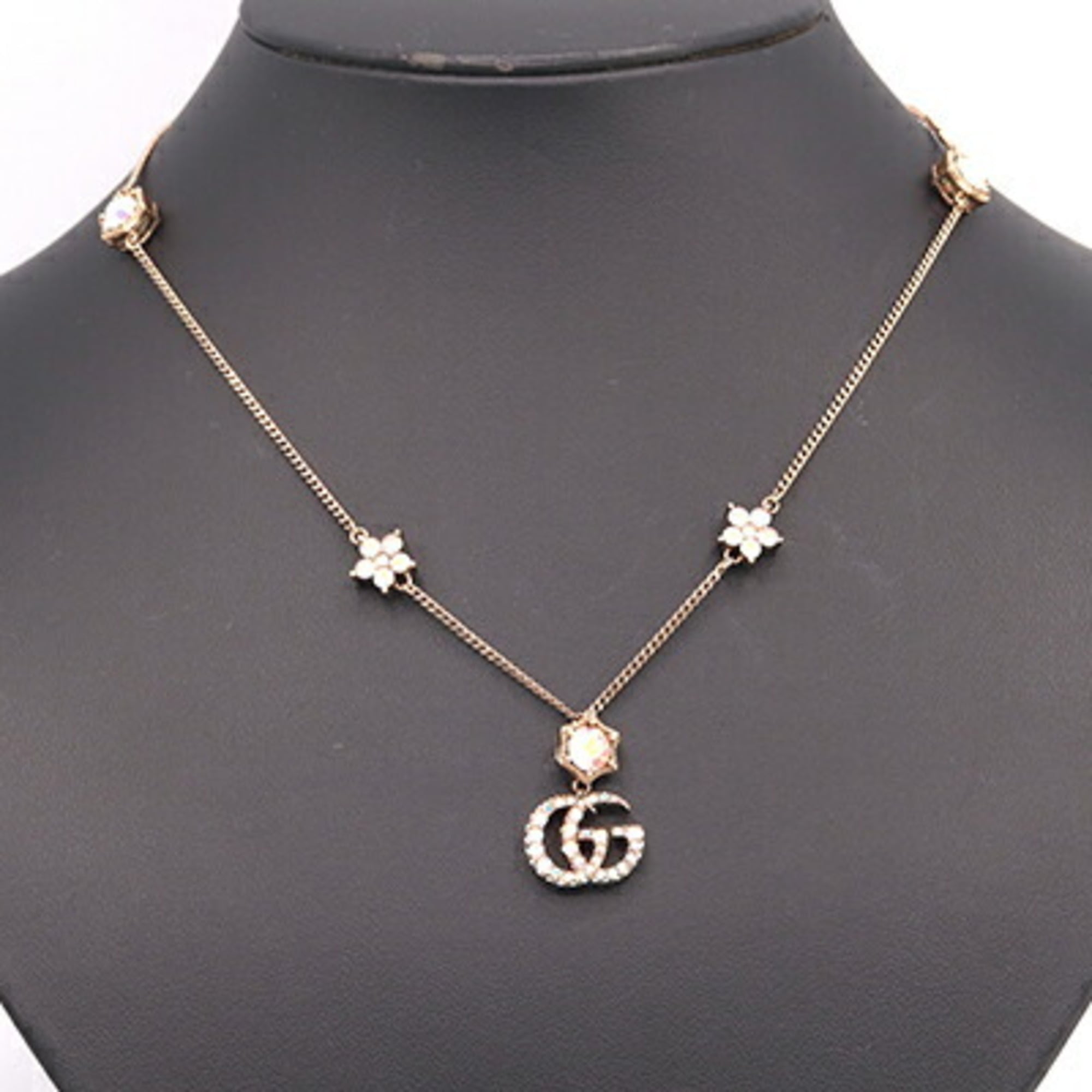 Double G Pendant Necklace Gold Metal