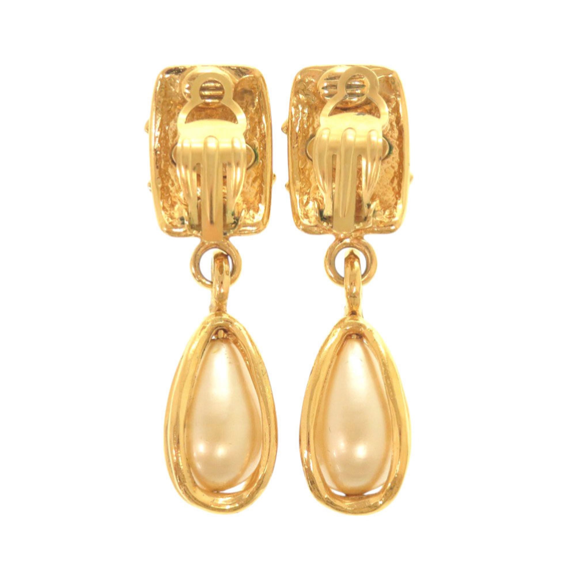 CC Logo Clip-On Earrings Gold-Tone Metal