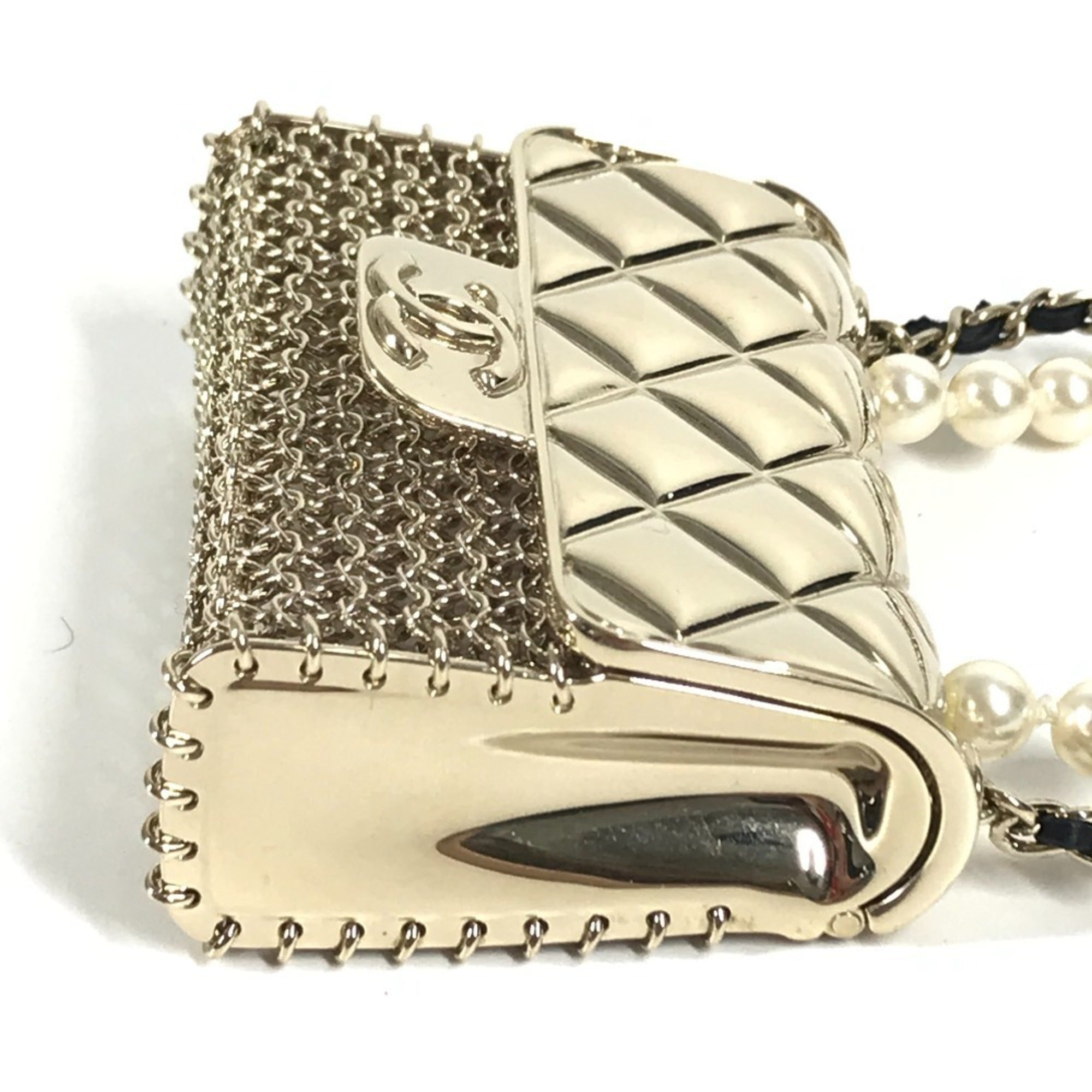 CC Logo Chain Necklace Gold-Tone Metal