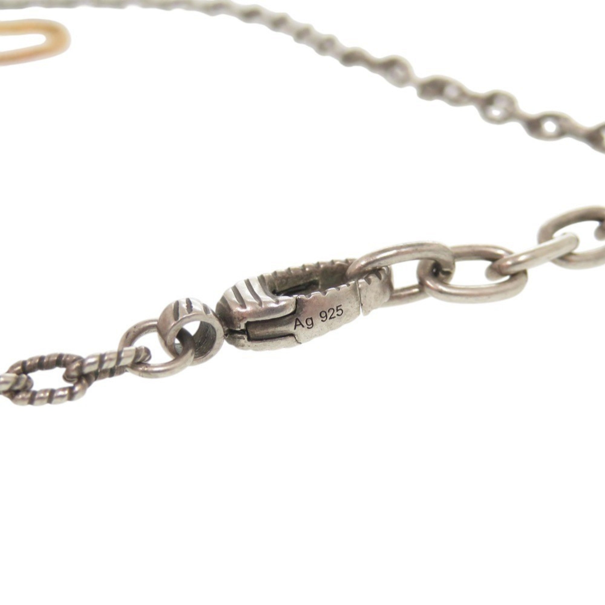 Pendant Necklace 18K Rose Gold and Sterling Silver