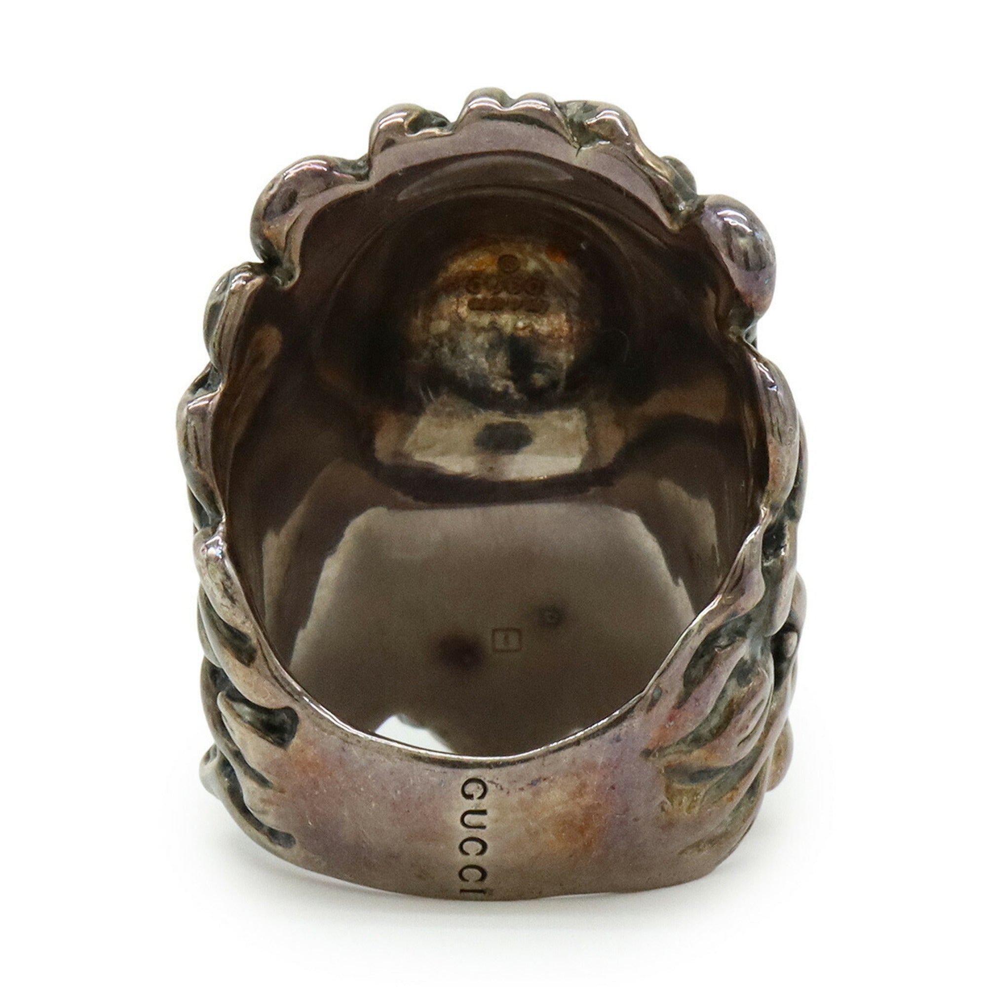 Lion Head Ring Pink Gold and Black