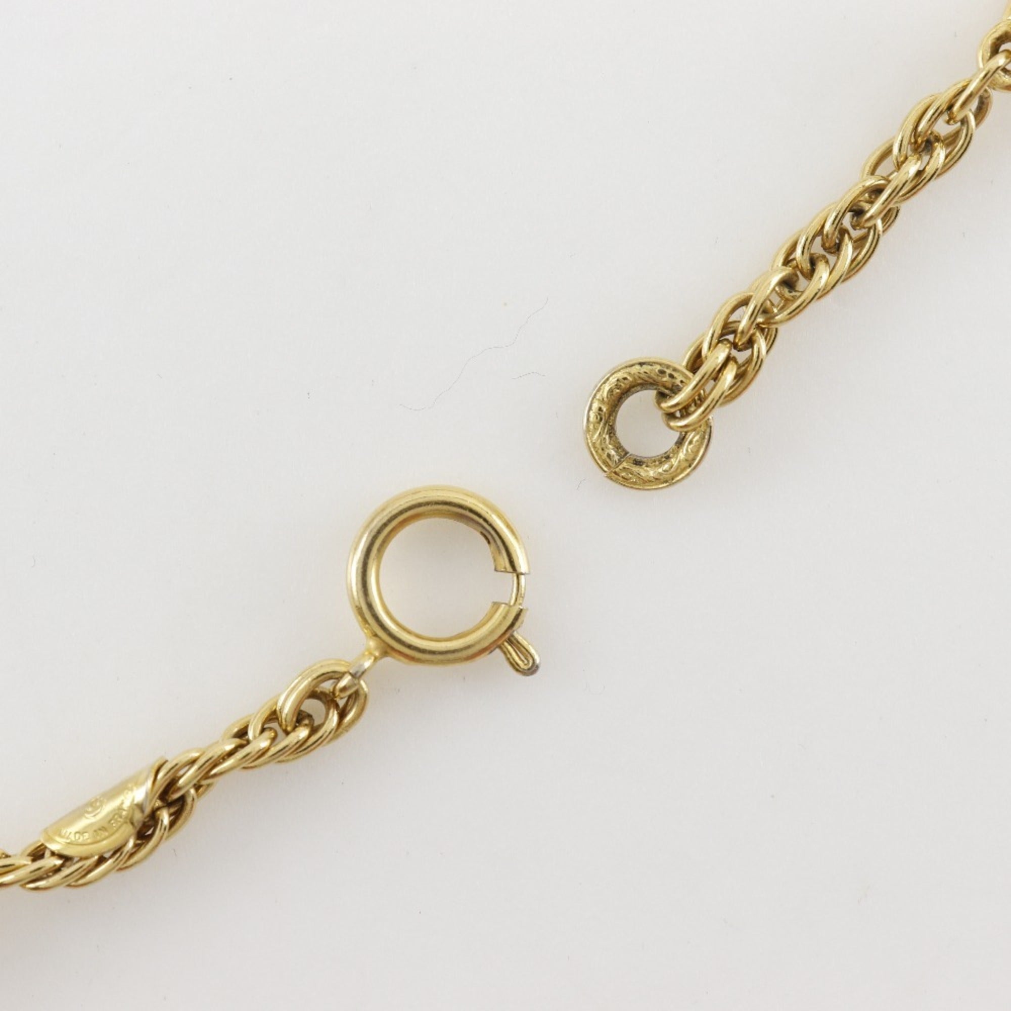CC Logo Pendant Necklace Gold-Tone Metal