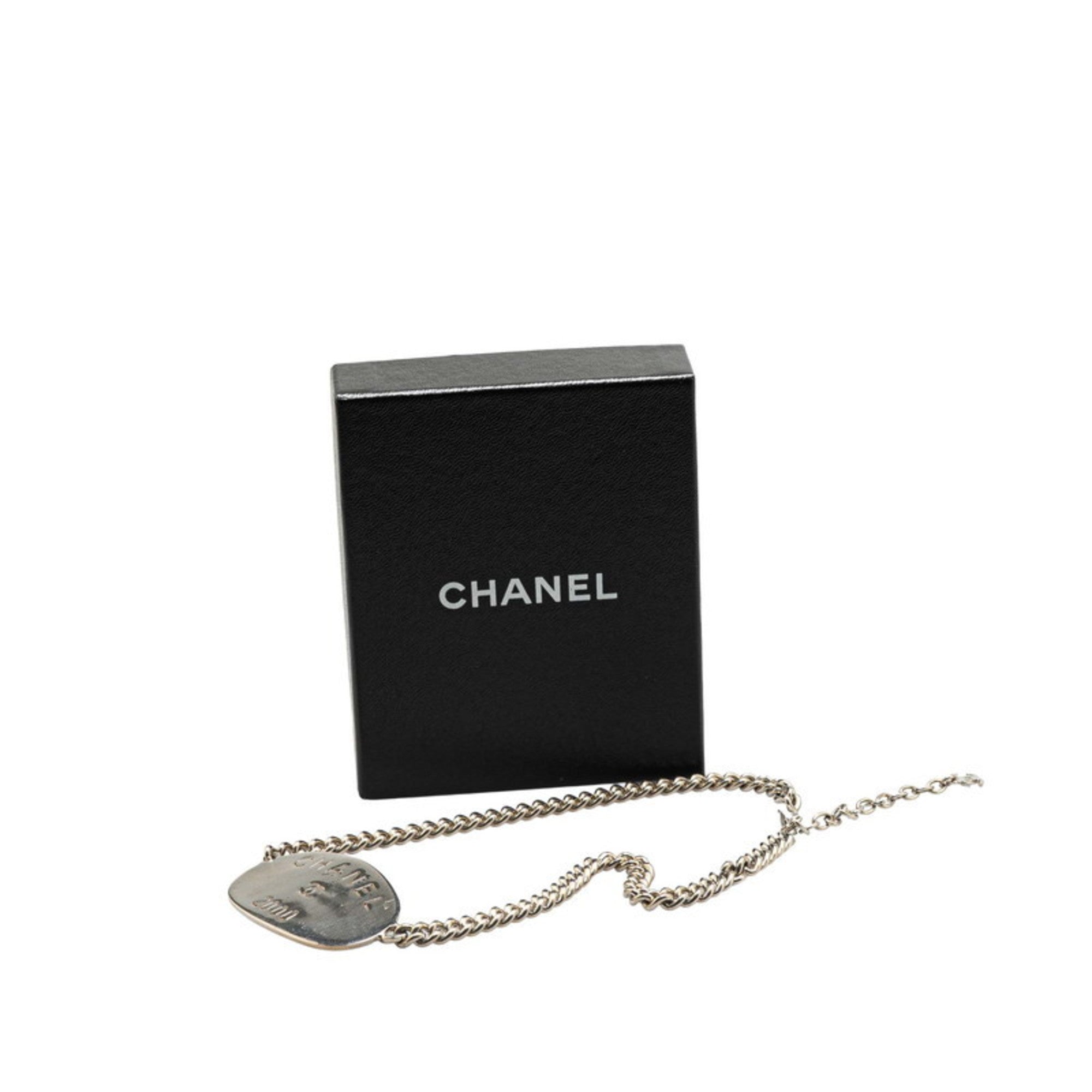 Oval Tag Pendant Necklace Sterling Silver