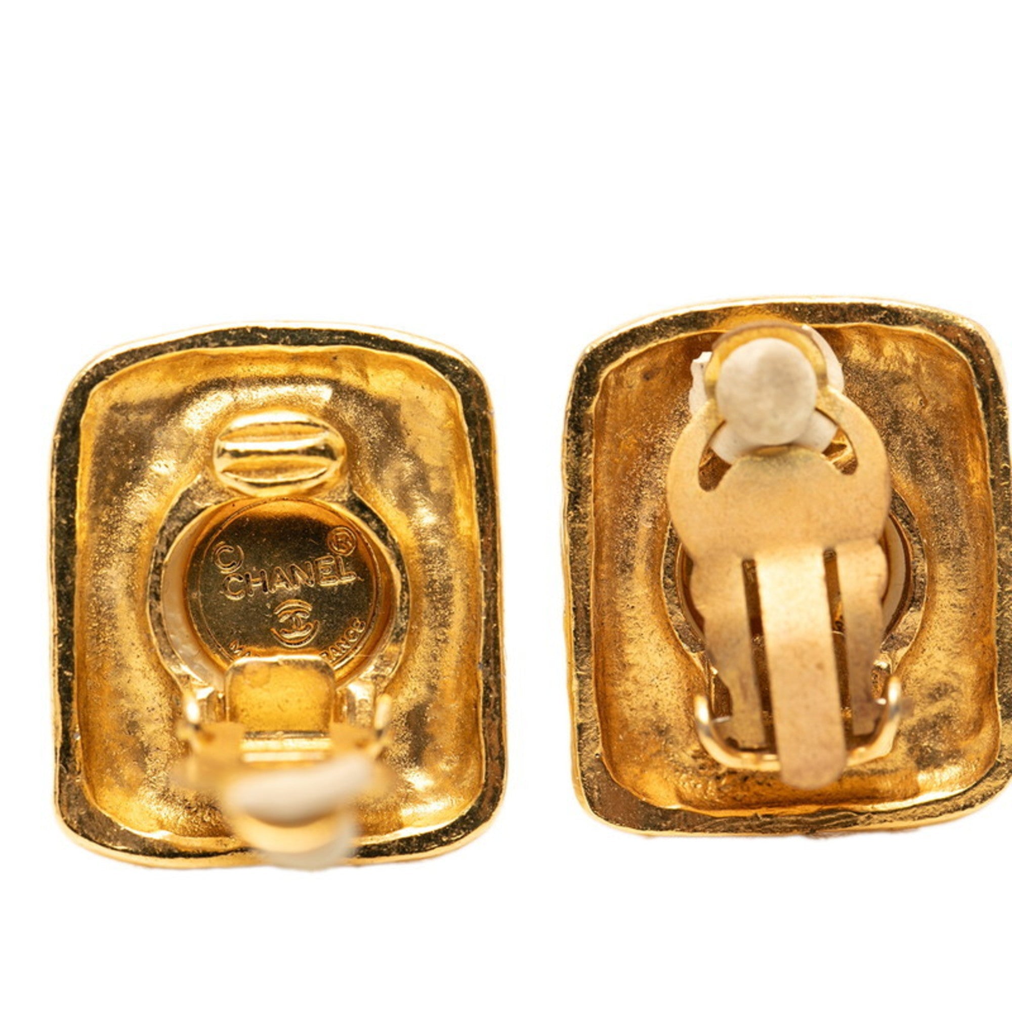 Clip-On Earrings Pearl Clip-On Gold-Tone Metal