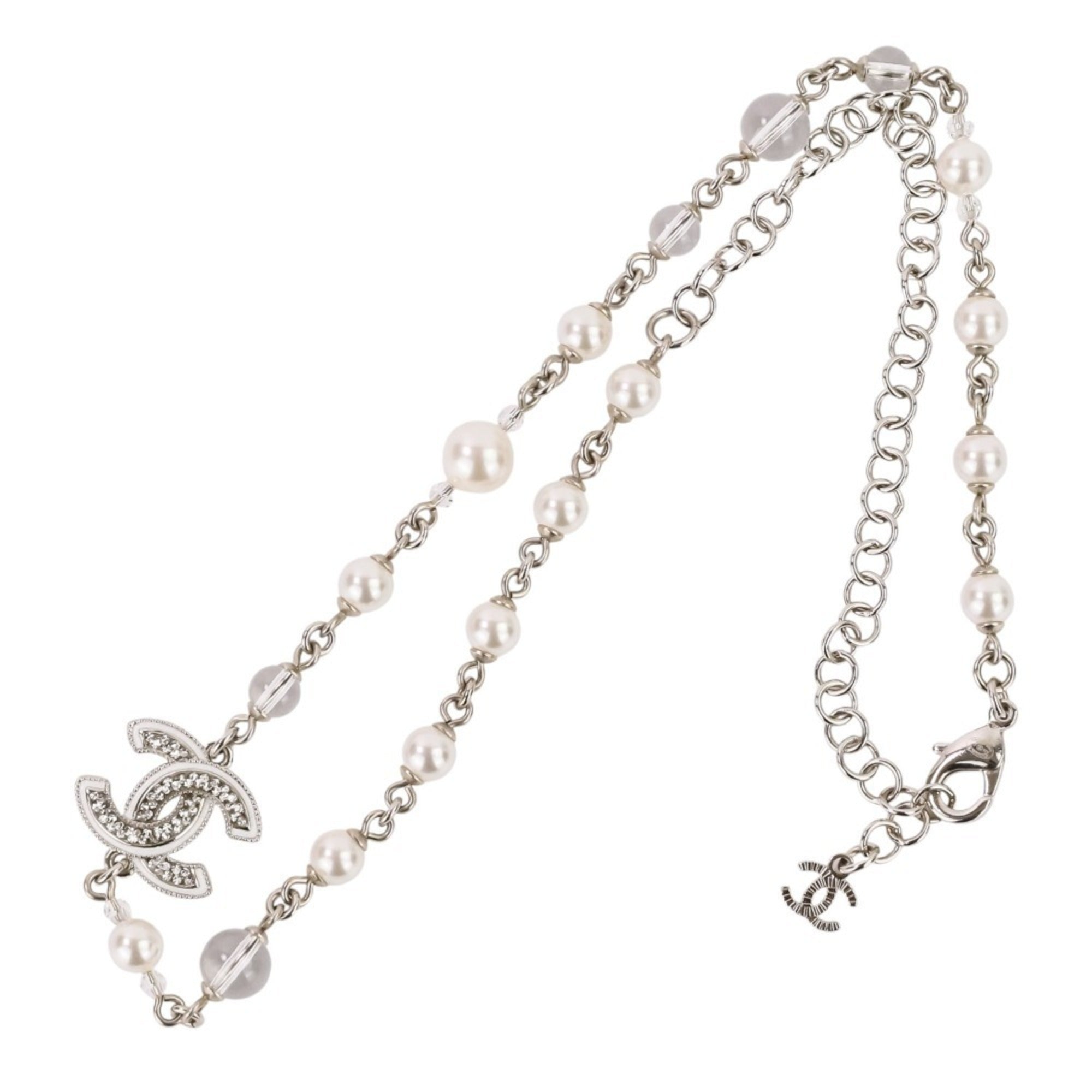 CC Logo Pendant Necklace Sterling Silver