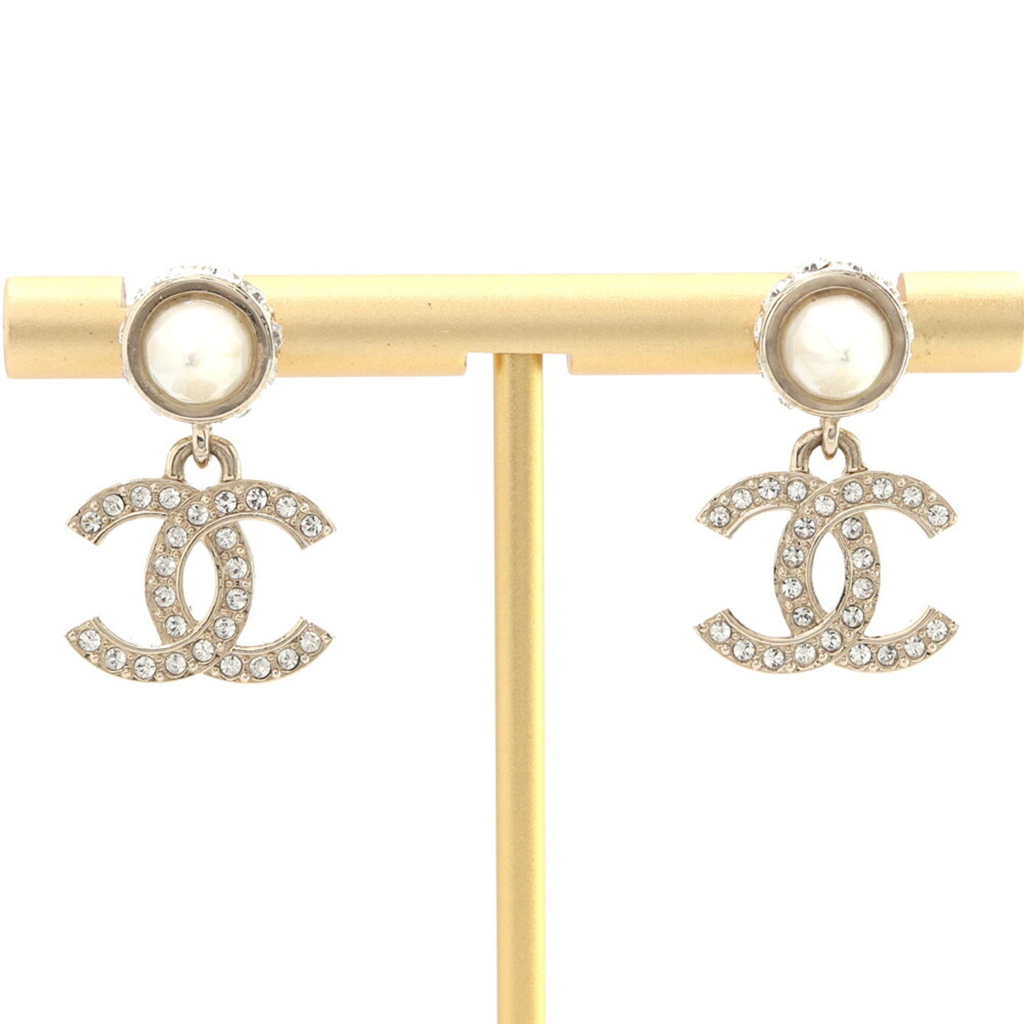 CC Logo Earrings Gold-Tone Metal
