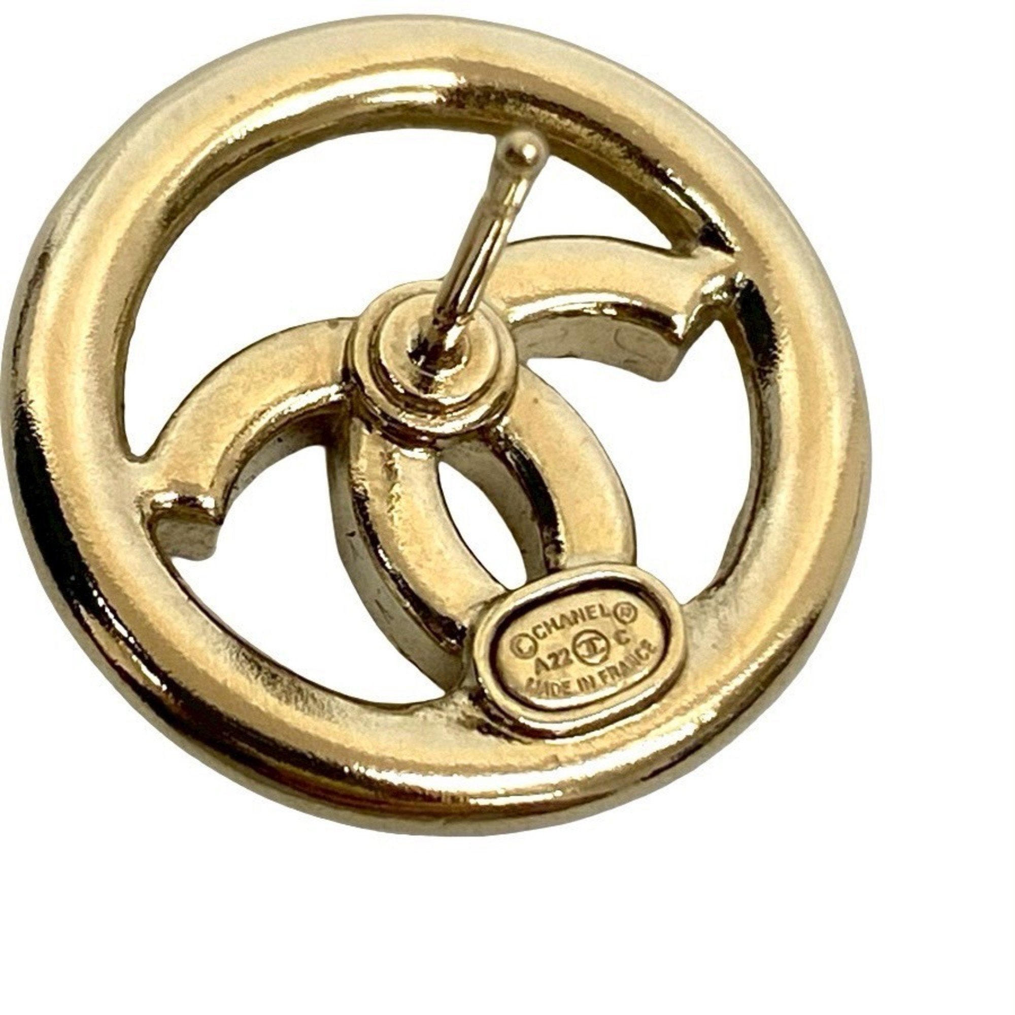CC Logo Earrings Metal Gold-Tone Metal
