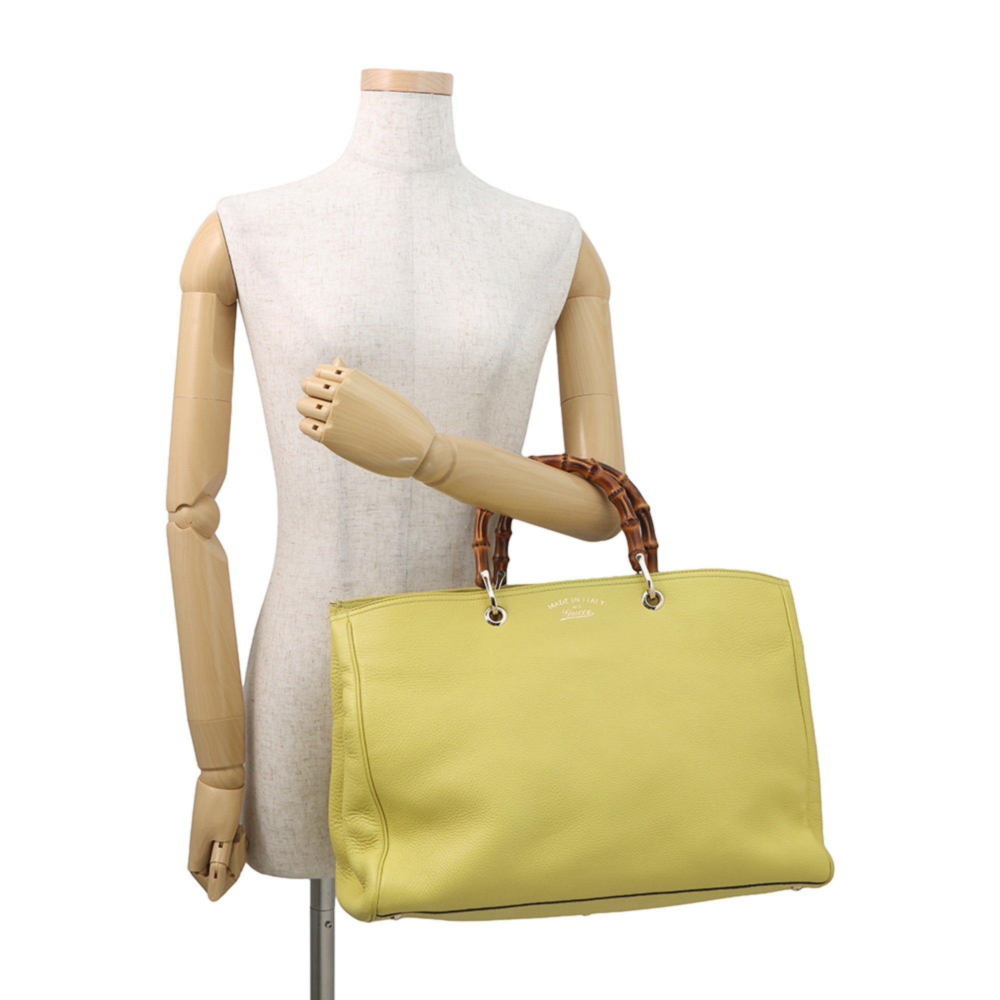 Bamboo Shopper Tote Leather Large