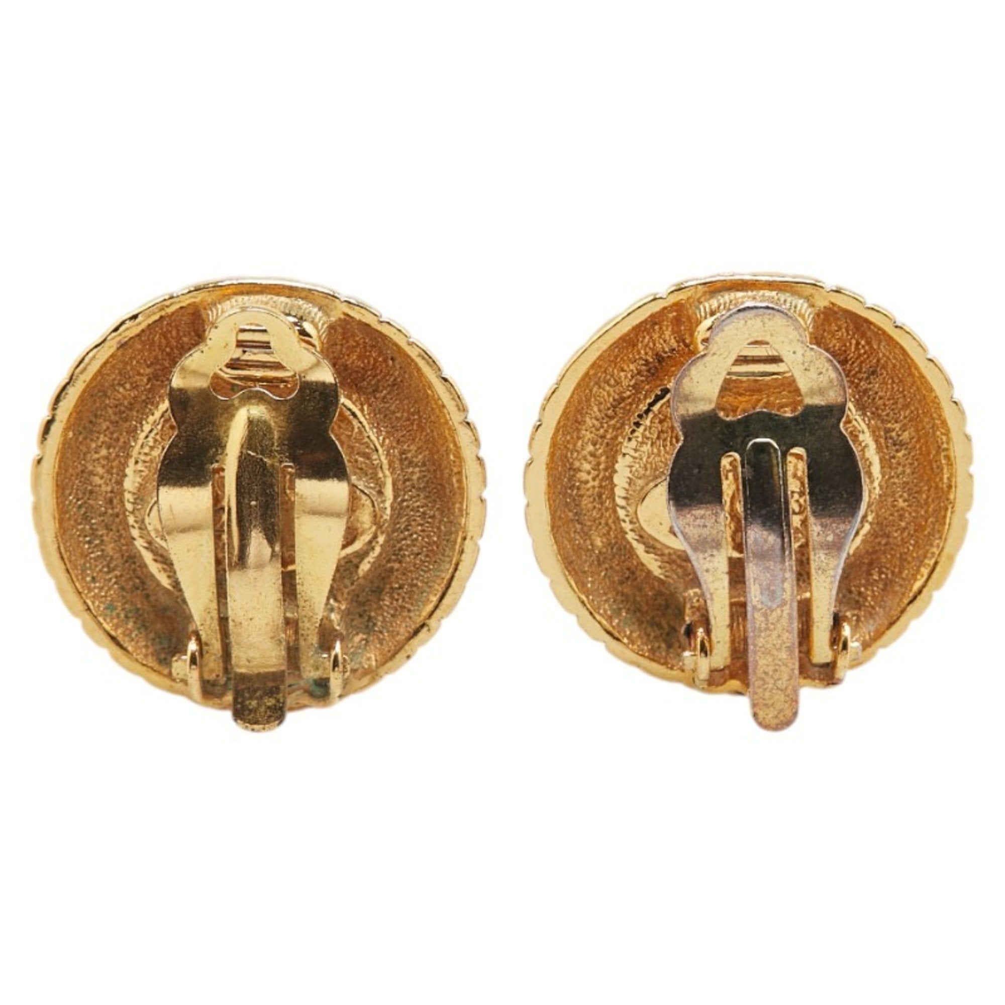 Vintage Clip-On Earrings Clip-On Gold-Tone Metal