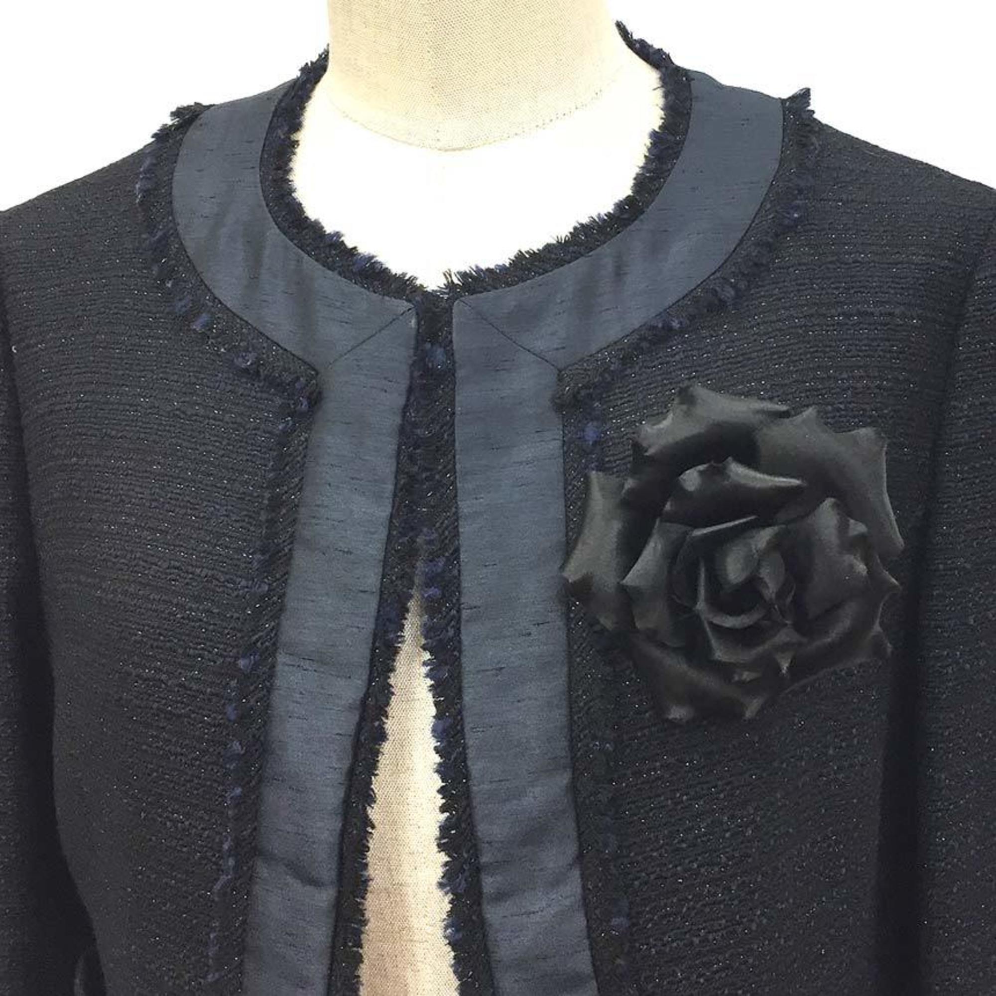 Corsage Brooch Satin and Silk Black