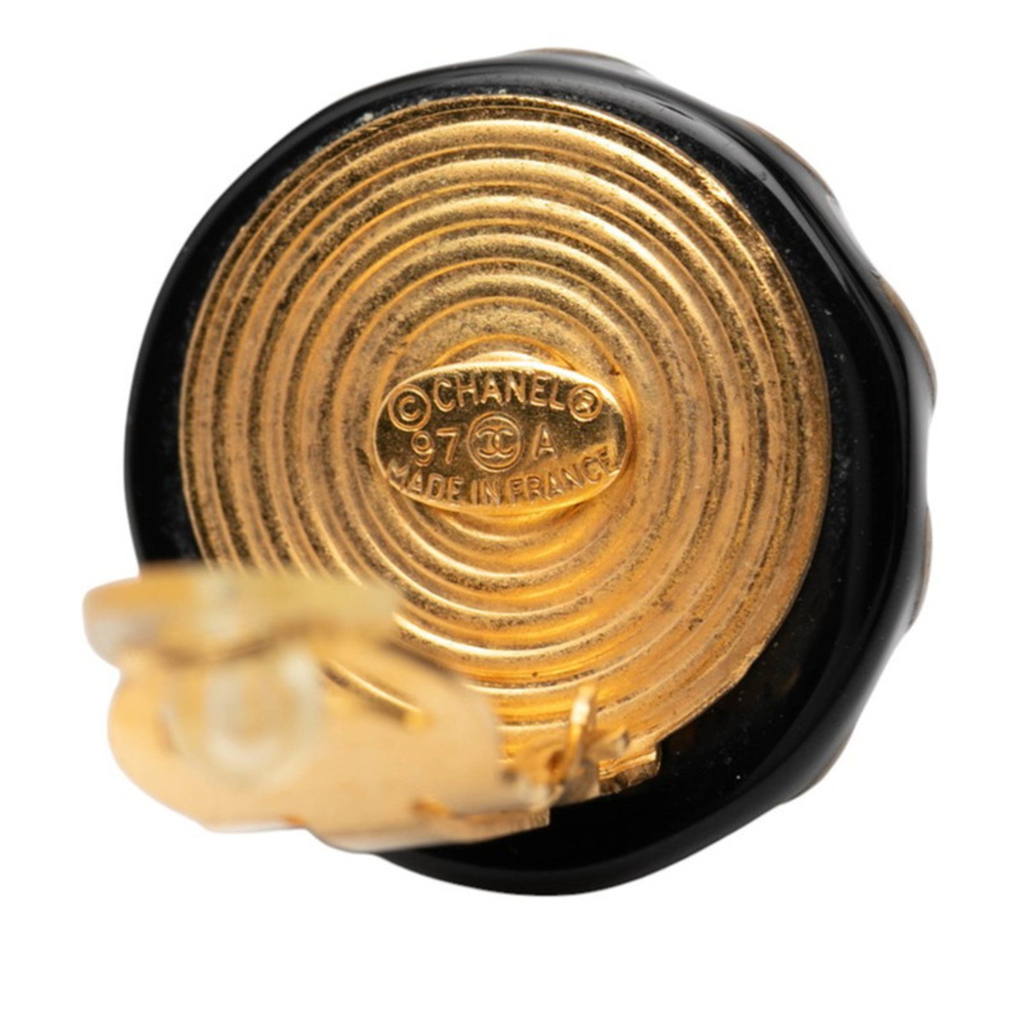 CC Logo Clip-On Earrings Gold-Tone Metal Gold-Tone Metal