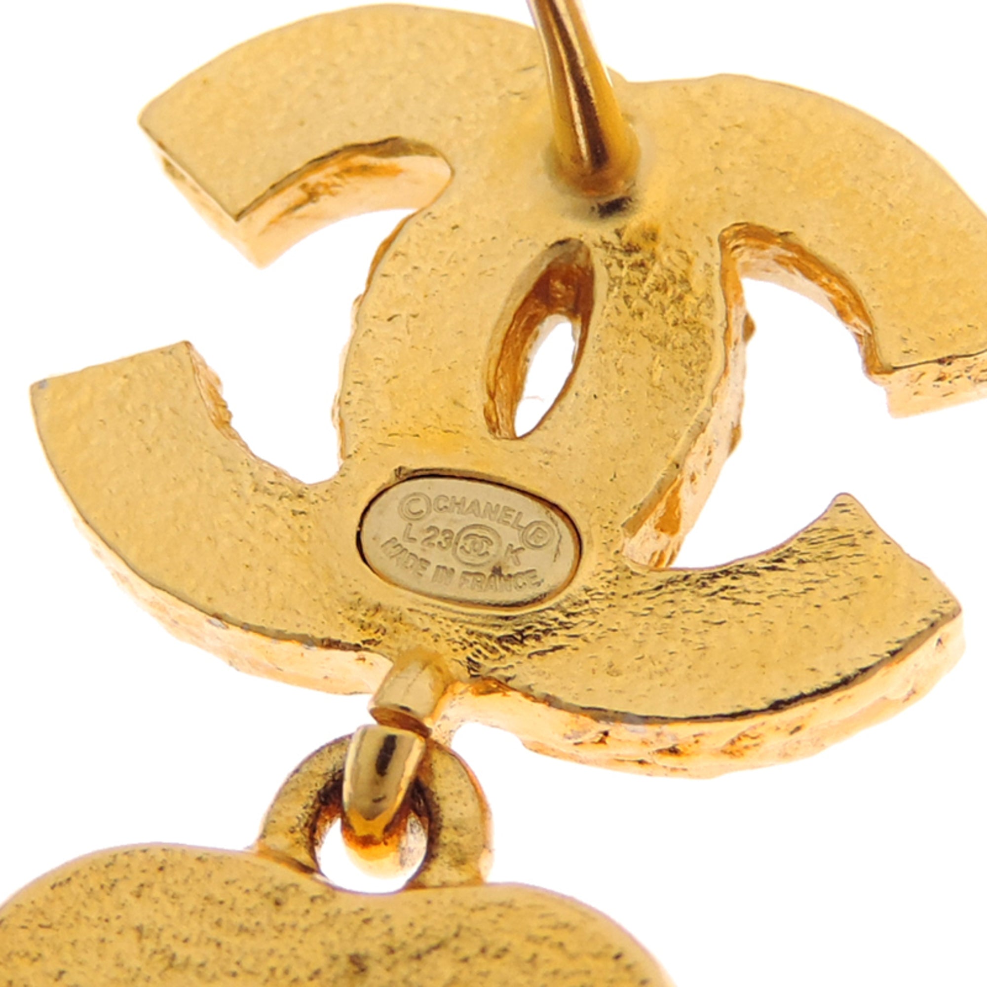 CC Logo Flower Earrings Gold-Tone Metal Gold-Tone Metal