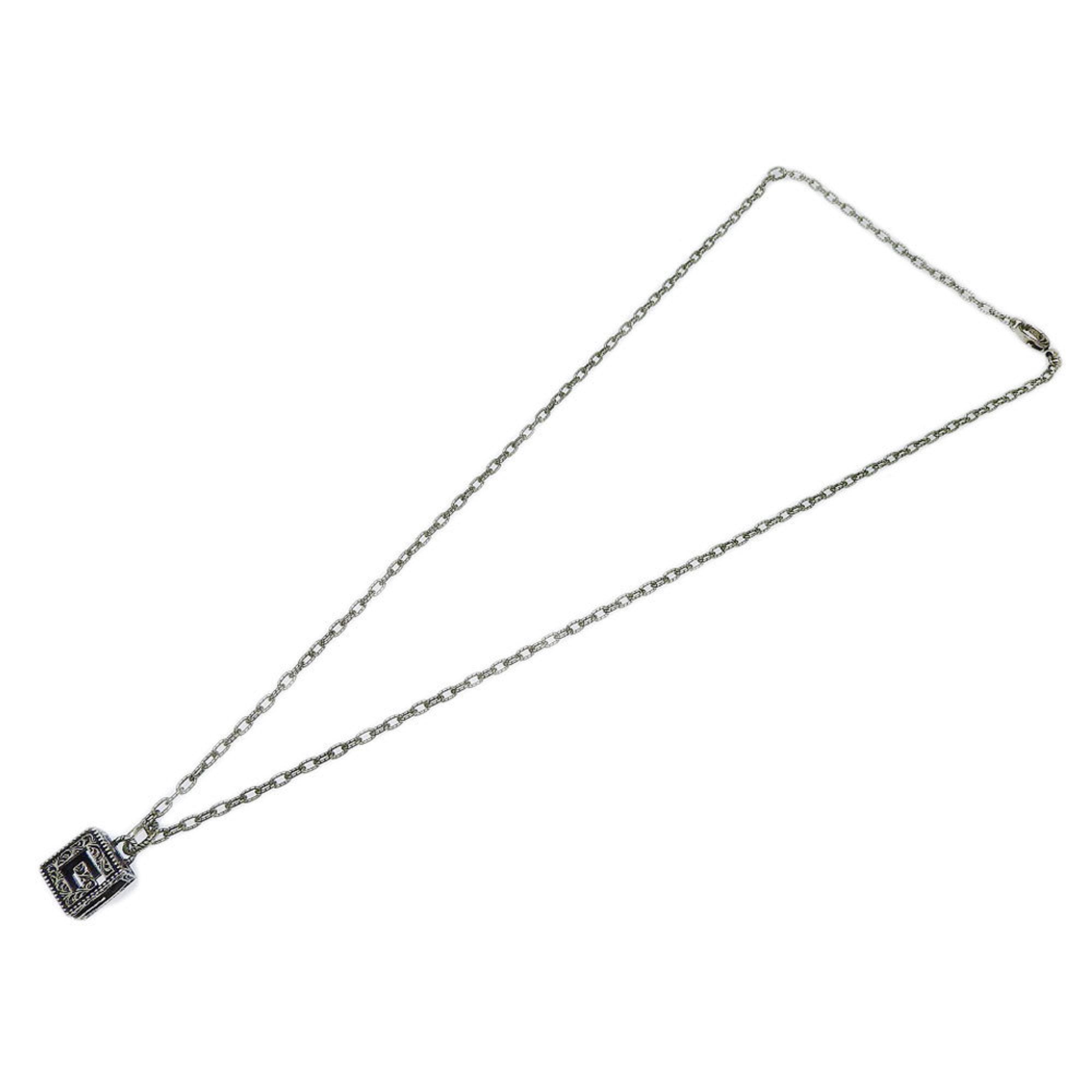 Square G Pendant Necklace Sterling Silver