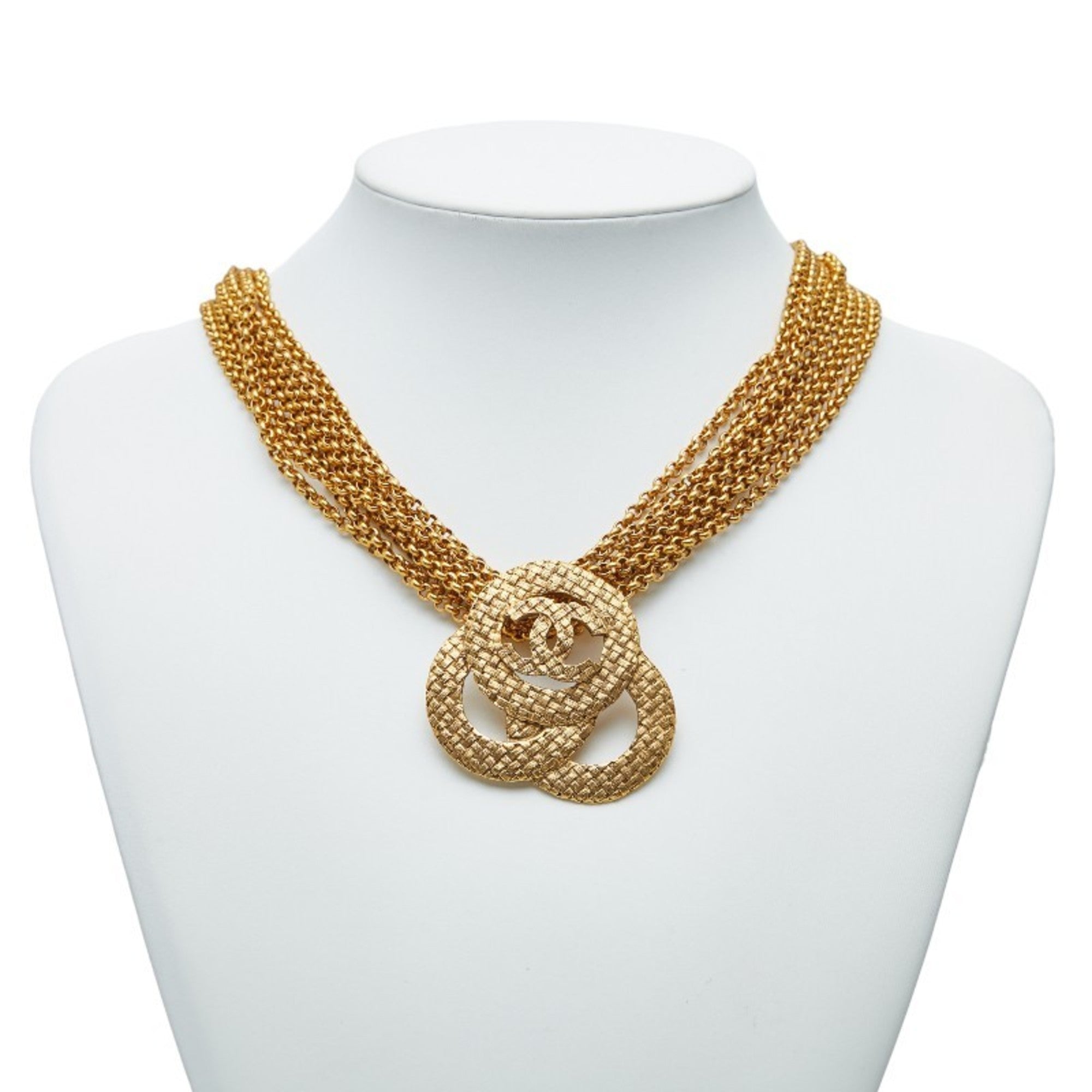 CC Logo Pendant Necklace Metal
