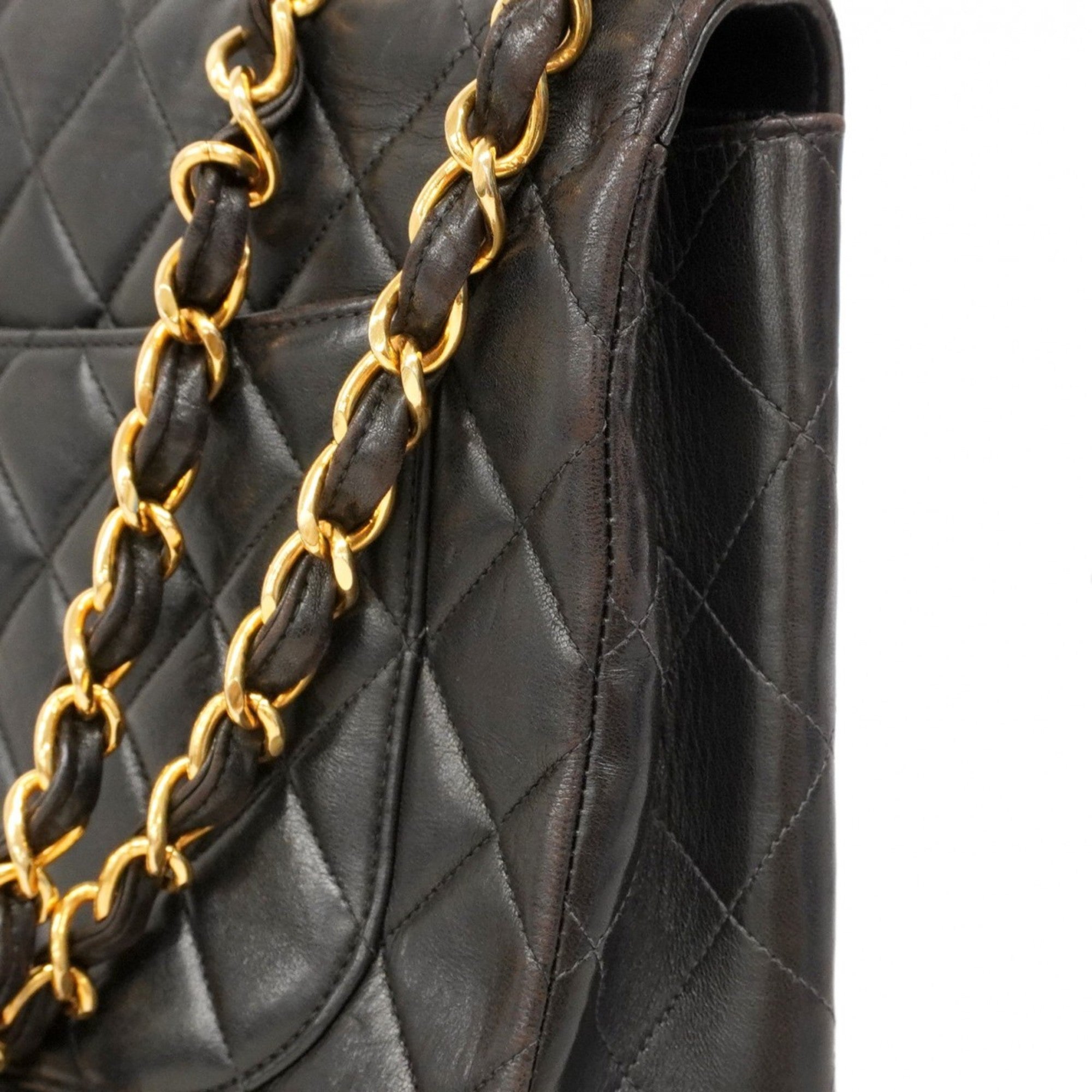 Vintage Square Flap Bag Quilted Lambskin Jumbo