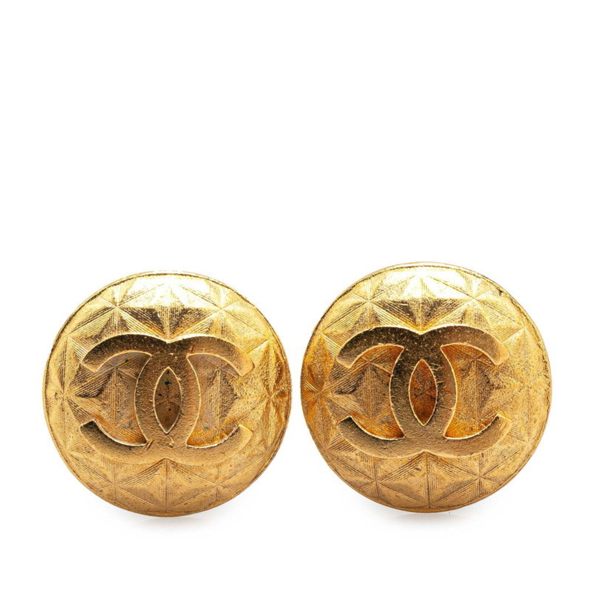 CC Logo Clip-On Earrings Metal Gold-Tone Metal
