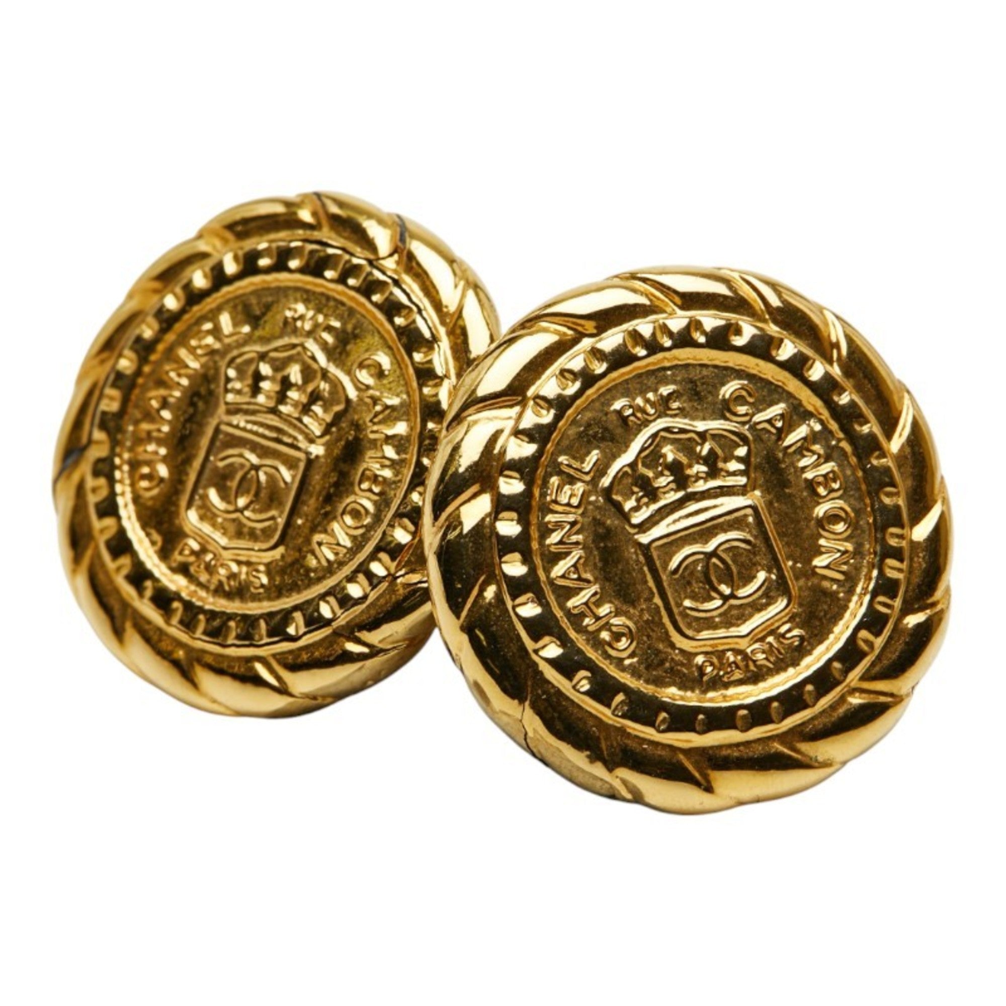 CC Logo Clip-On Earrings Metal Gold-Tone Metal