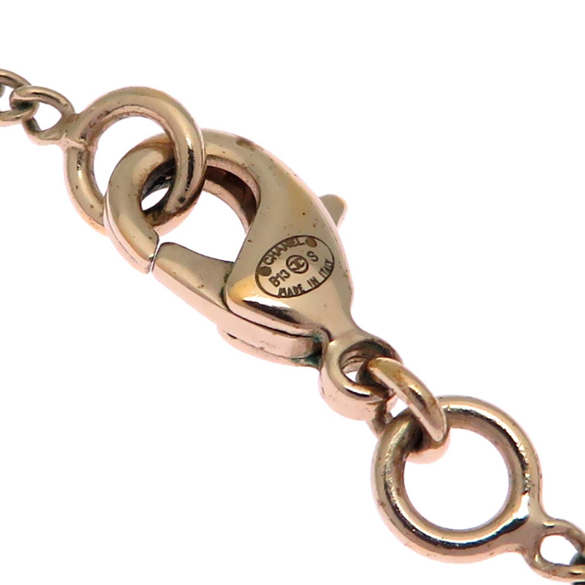 CC Logo Pendant Necklace Gold-Tone Metal
