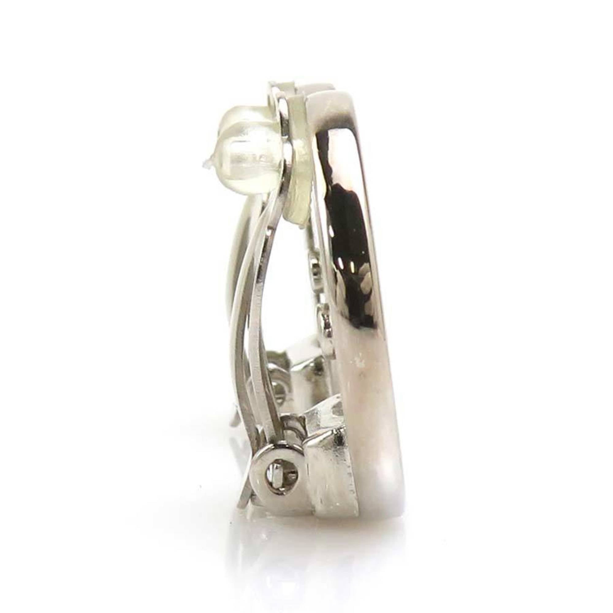 CC Logo Clip-On Earrings Silver-Tone Metal Silver-Tone Metal