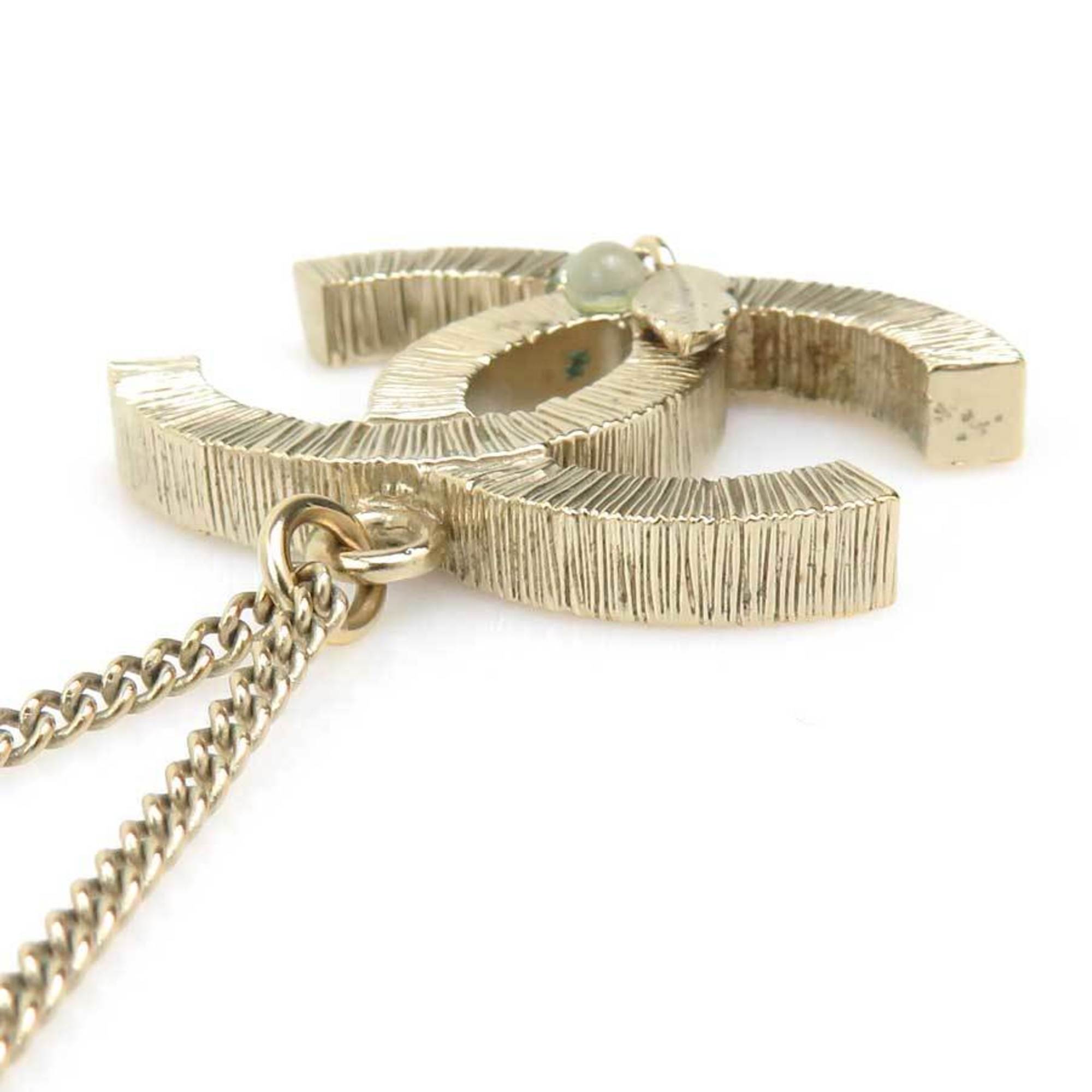 CC Logo Pendant Necklace Gold-Tone Metal