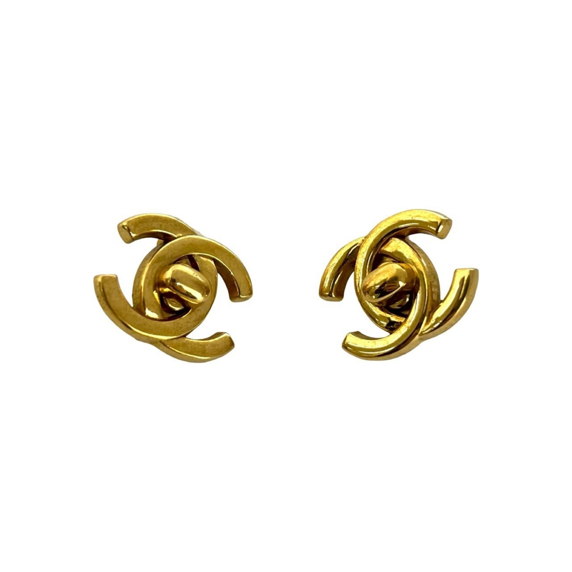 CC Logo Clip-On Earrings Metal Gold-Tone Metal