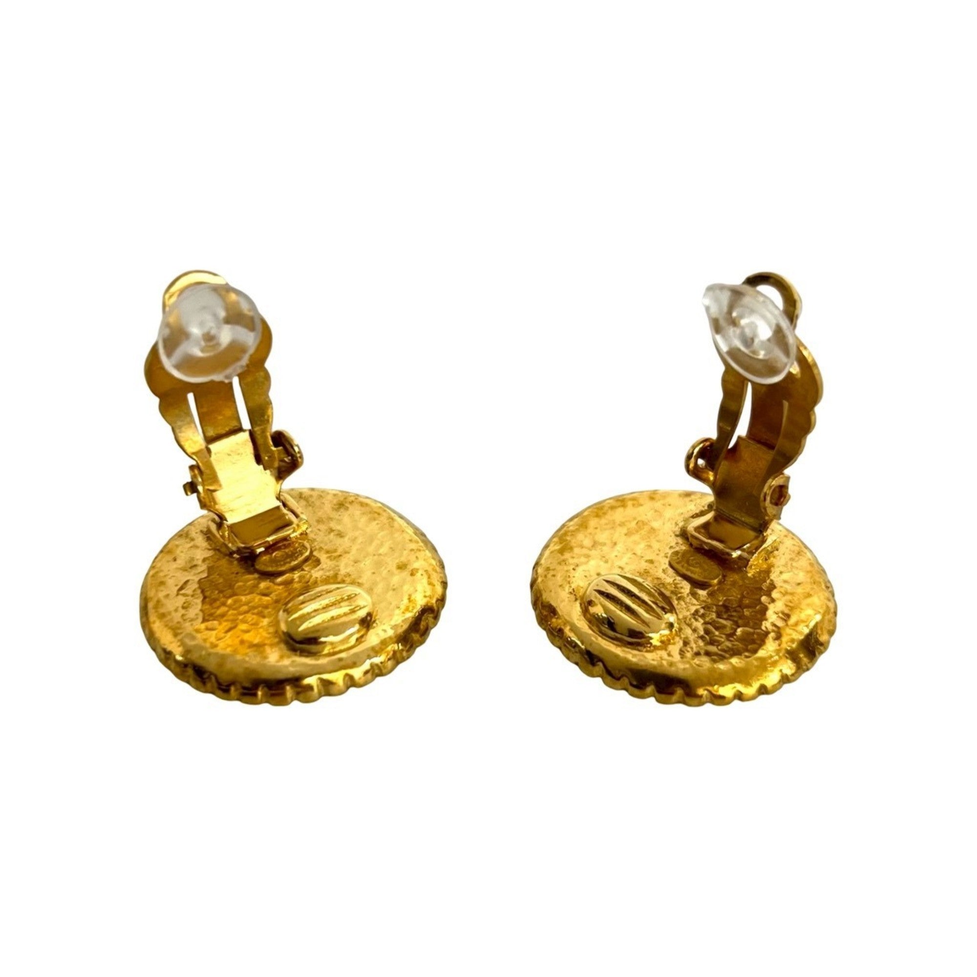 CC Logo Clip-On Earrings Metal Gold-Tone Metal